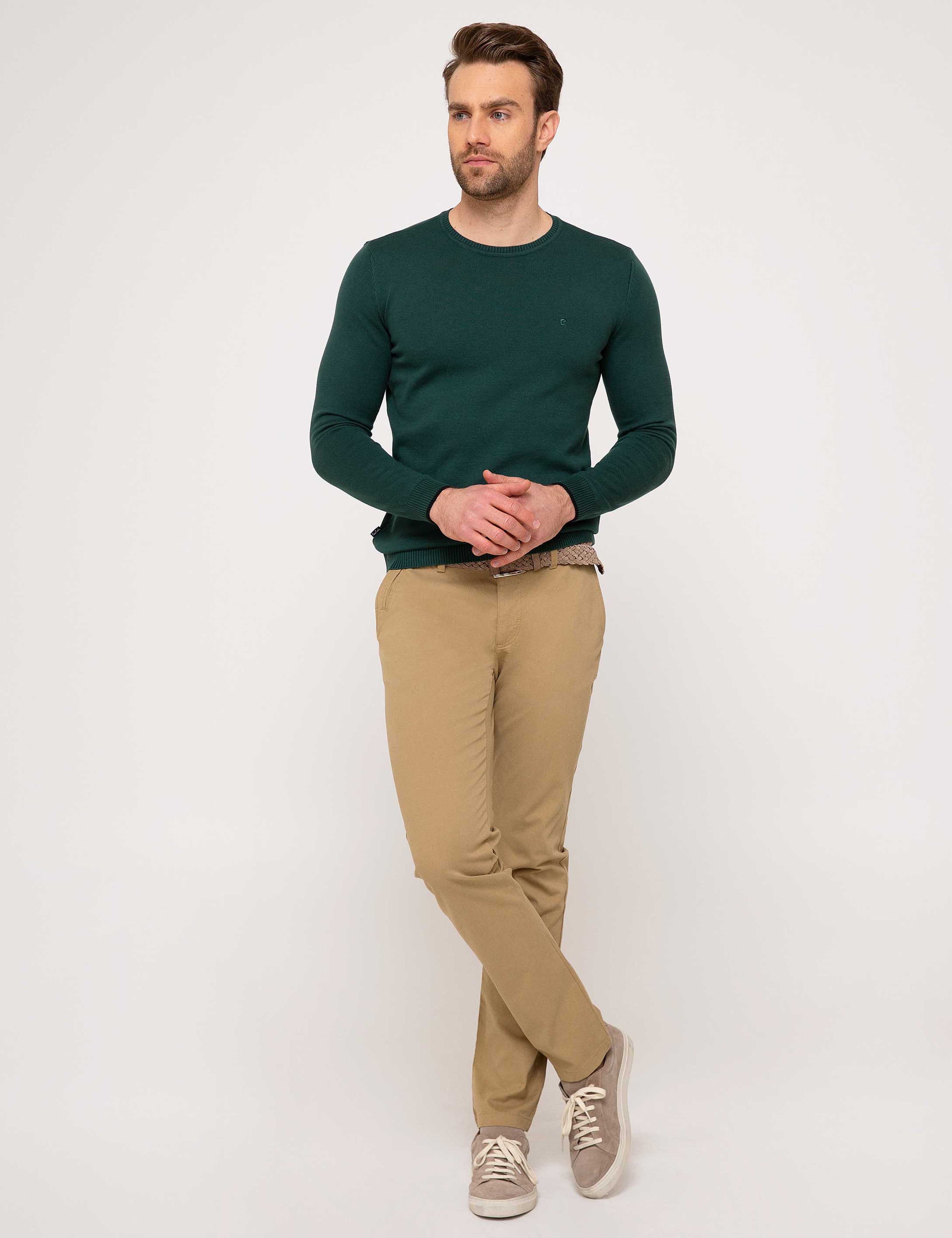 Yeşil Slim Fit Basic Triko Kazak - Image 3