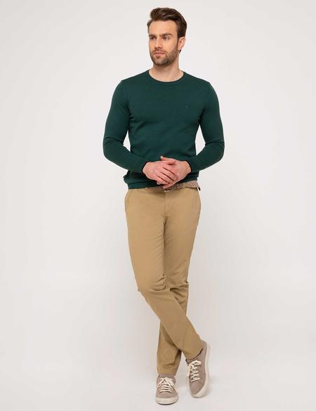 Yeşil Slim Fit Basic Triko Kazak - 50205304035