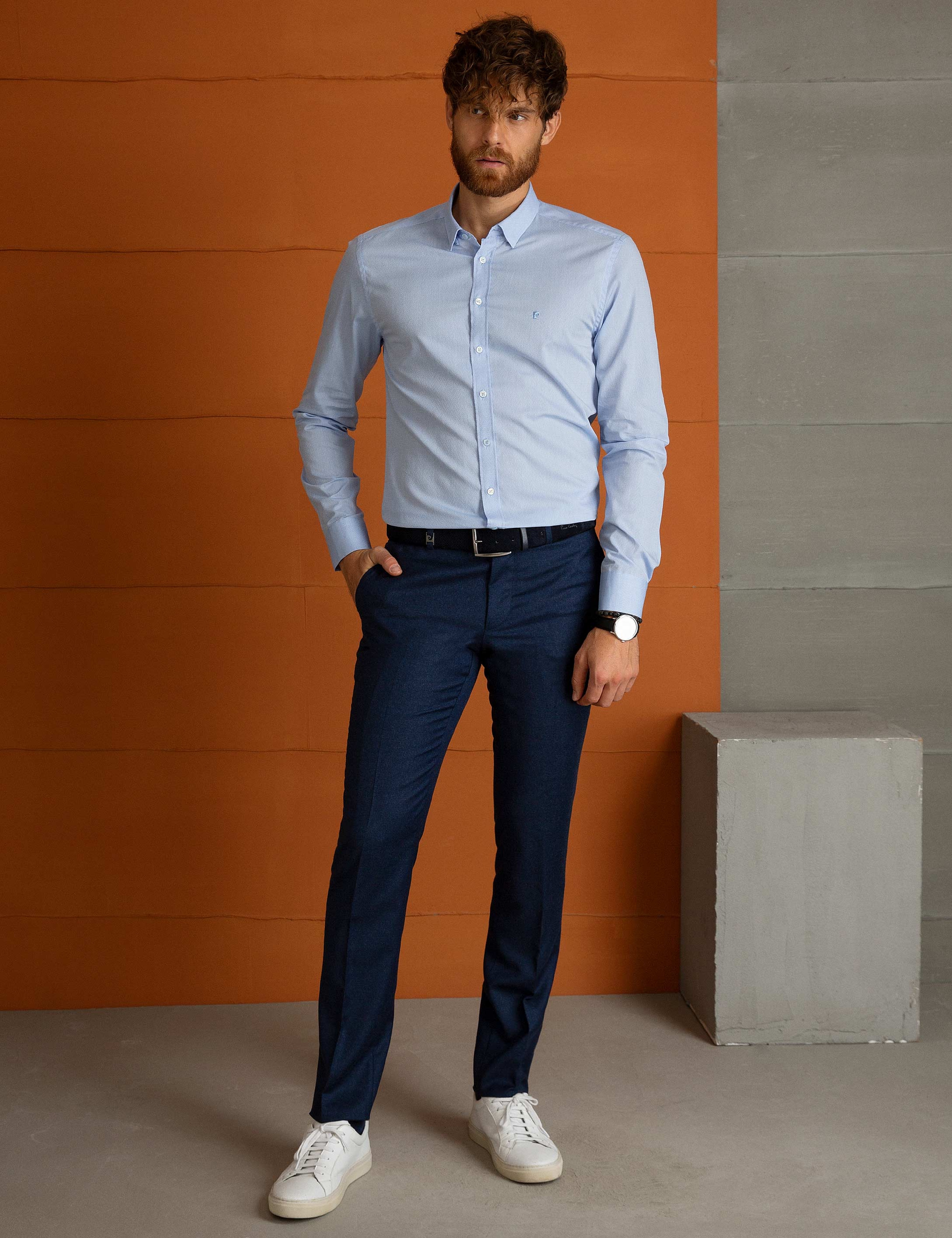Açık Mavi Slim Fit Gömlek - Image 1