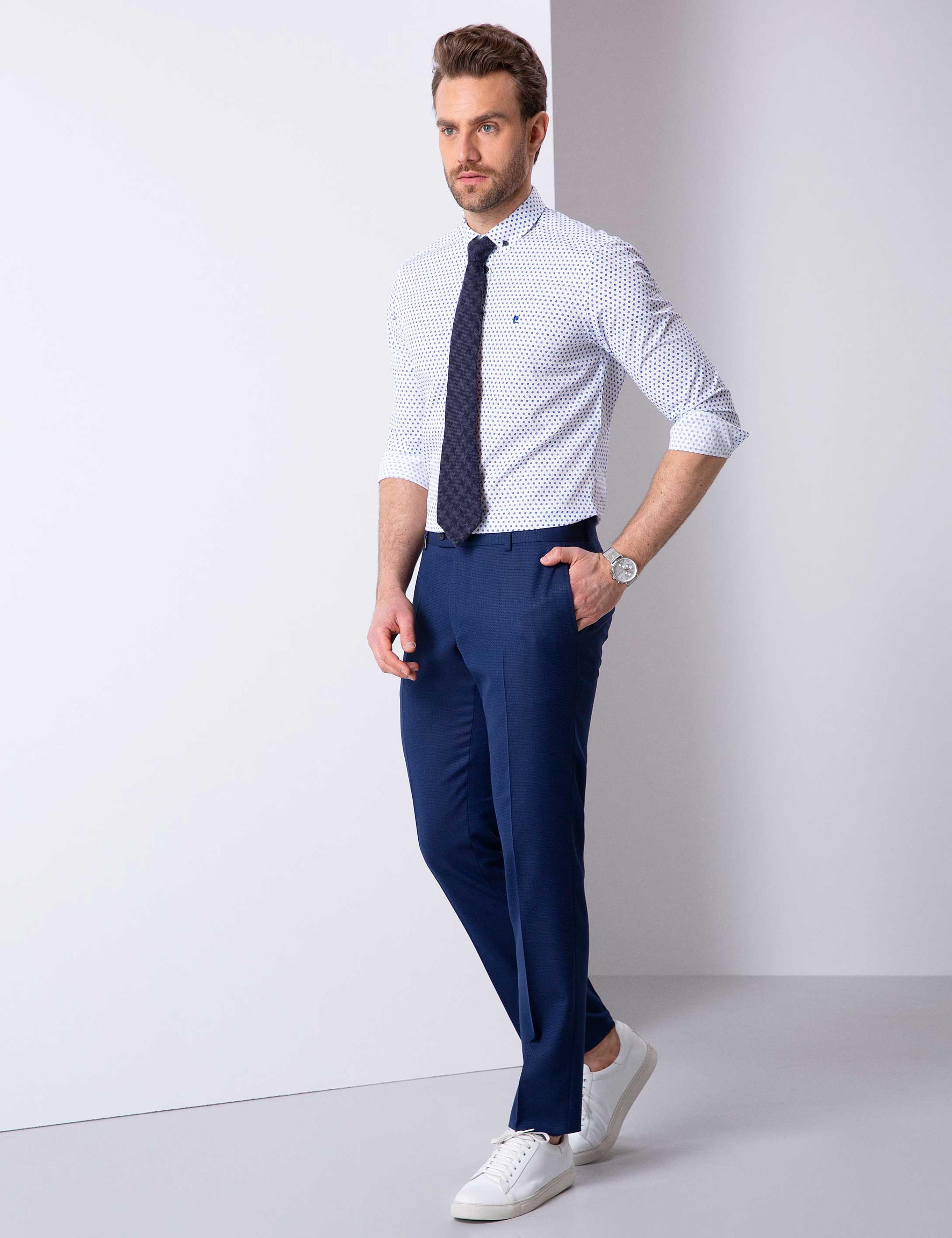Açık Lacivert Slim Fit Pantolon