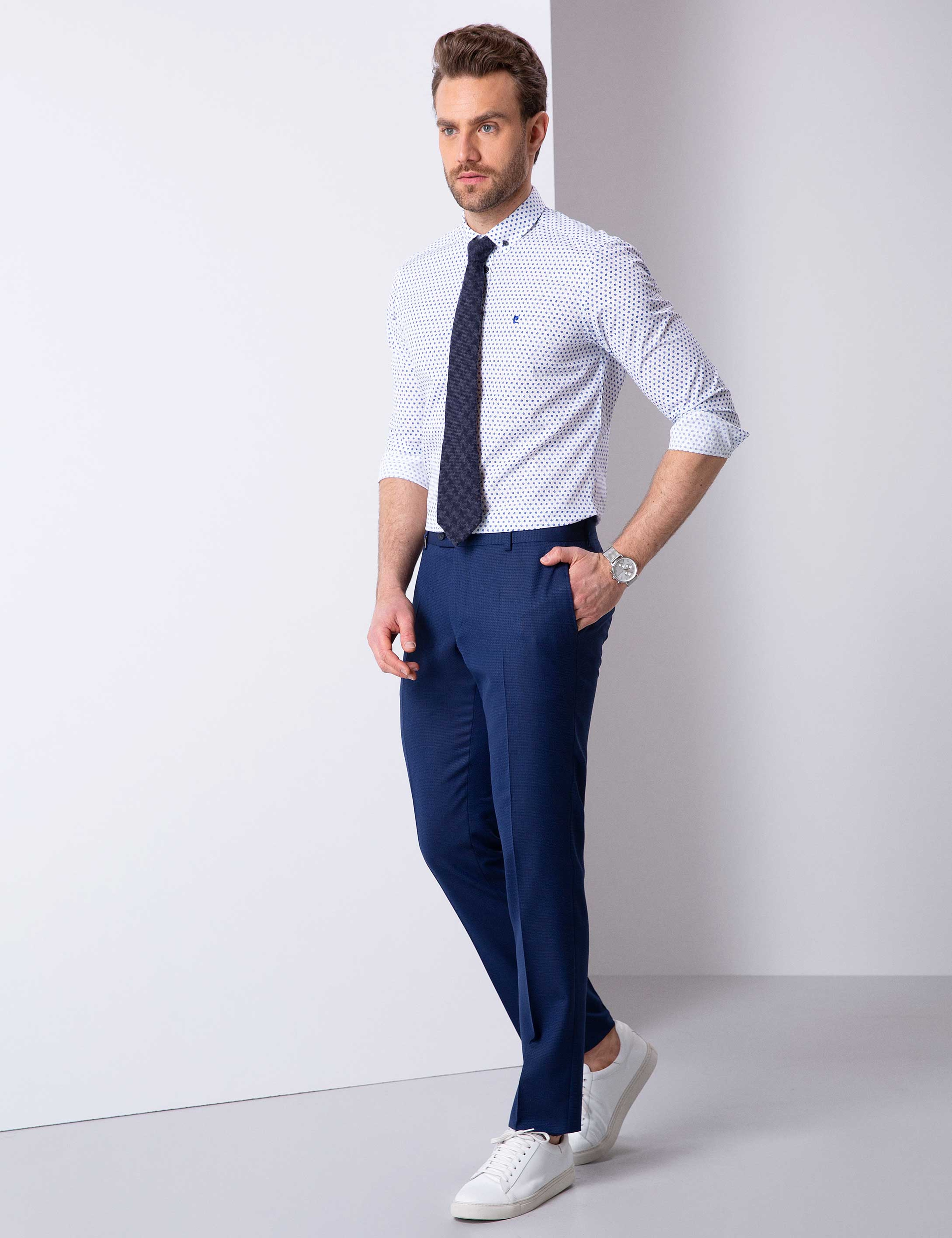 Açık Lacivert Slim Fit Pantolon - Image 2