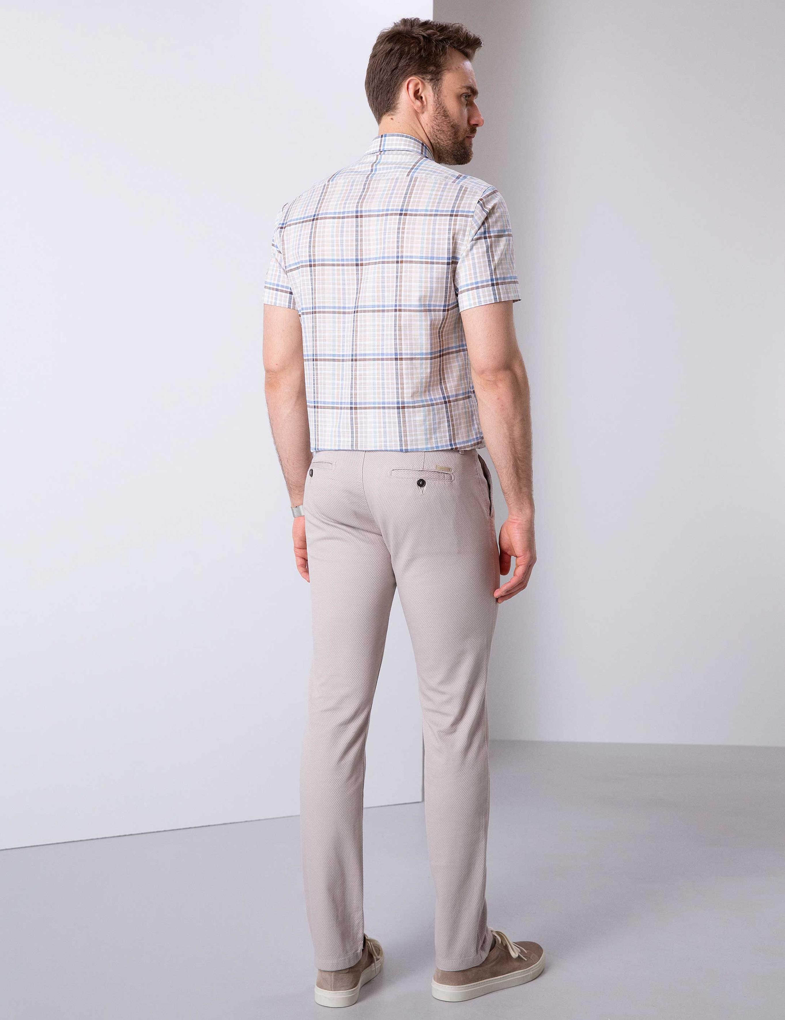 Bej Slim Fit Chino Pantolon