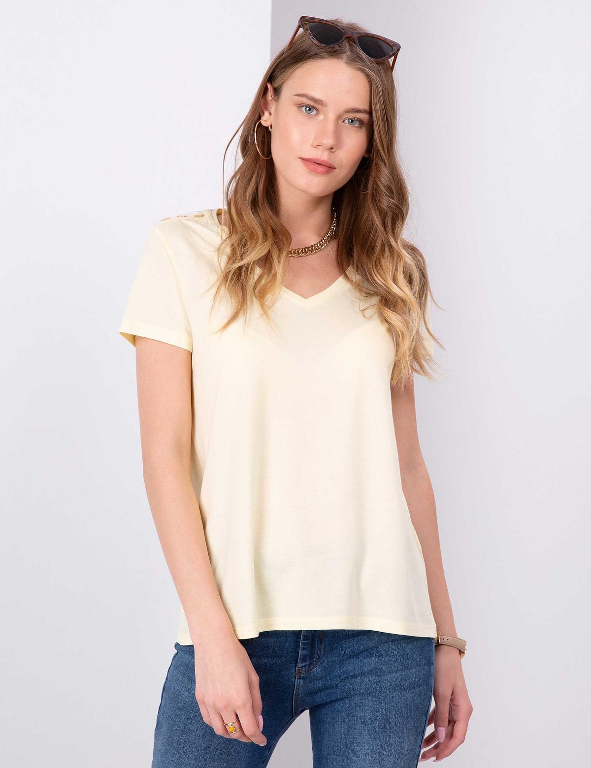 Açık Sarı Standart Fit Tişört