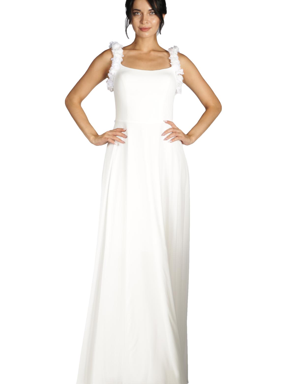 BEYAZ Uzun Abiye Elbise