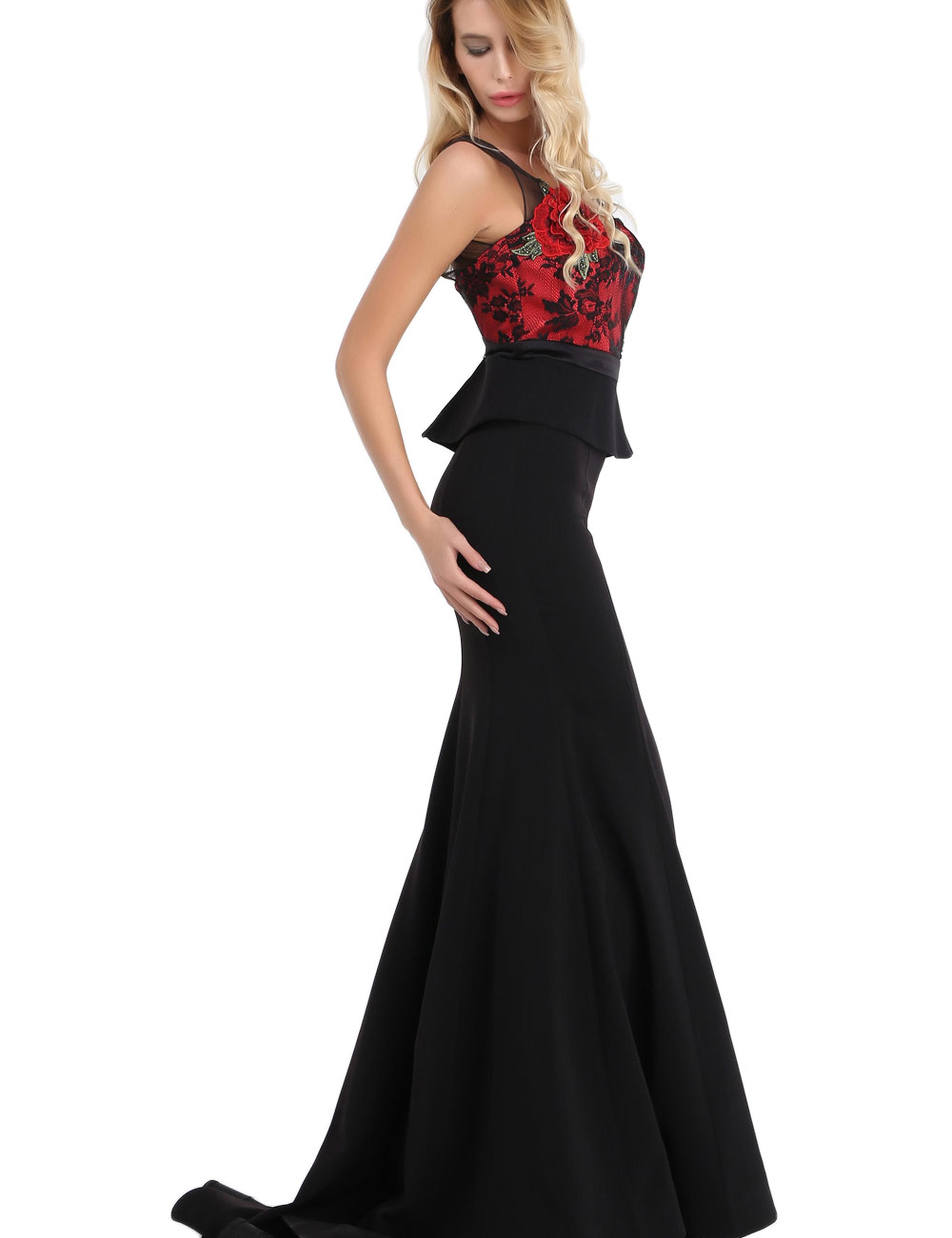 KIRMIZI İkili Takım Balık Abiye Elbise