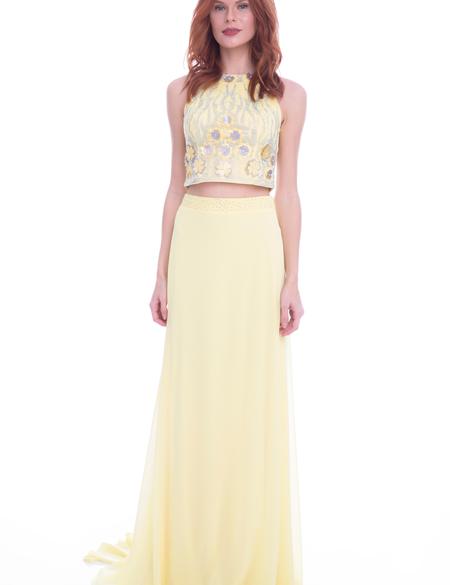 SARI İkili Takım Balık Abiye Elbise - 50213099001