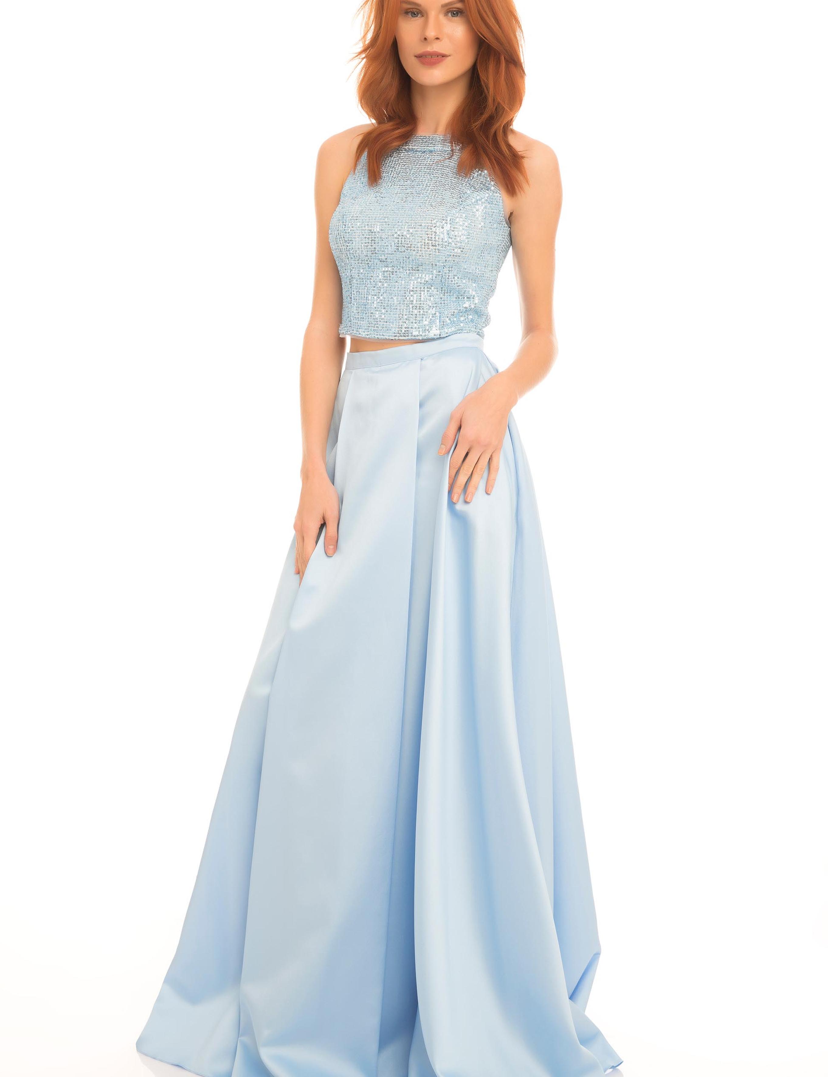 MAVI İkili Takım Balık Abiye Elbise