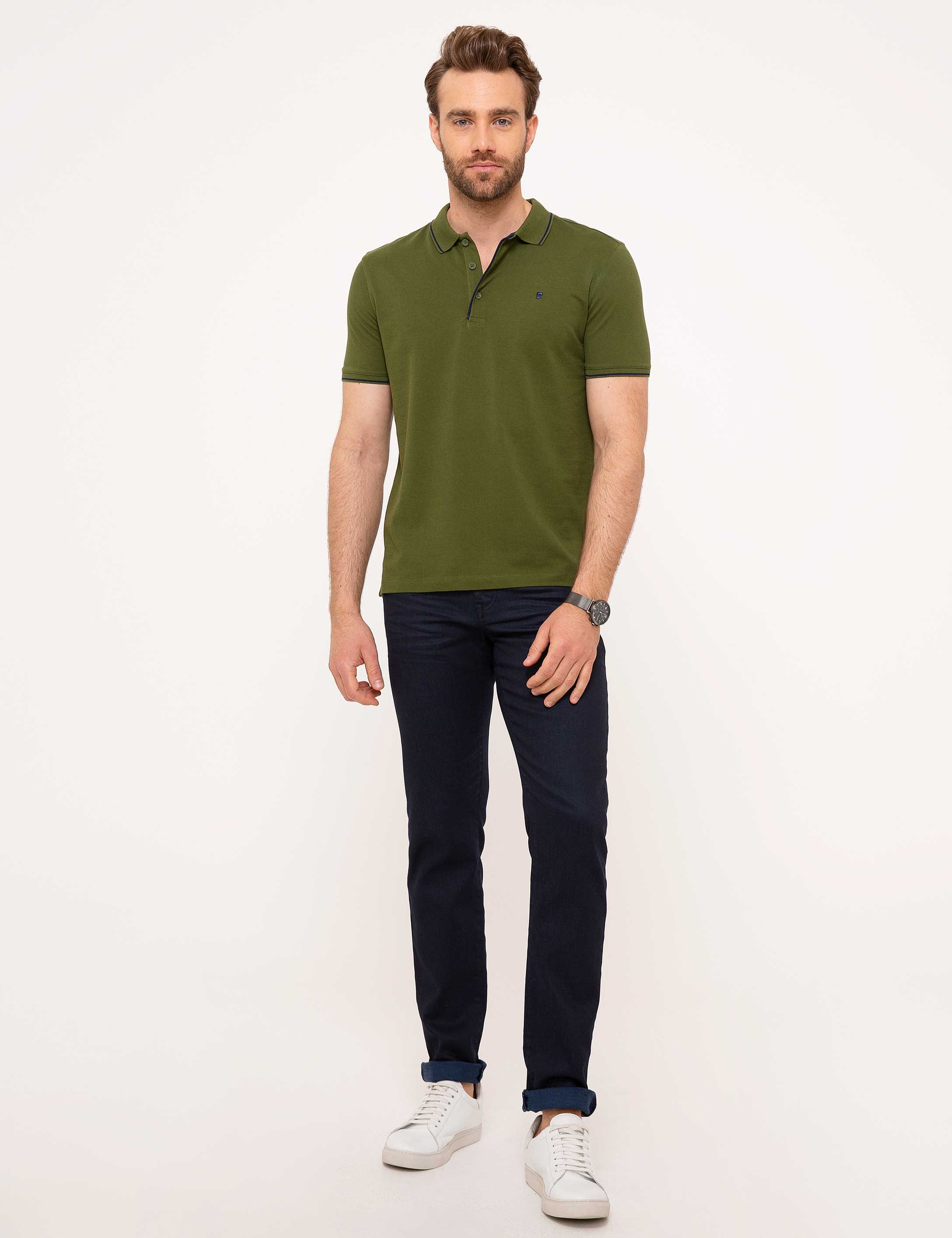 Yeşil Slim Fit Polo Yaka T-Shirt