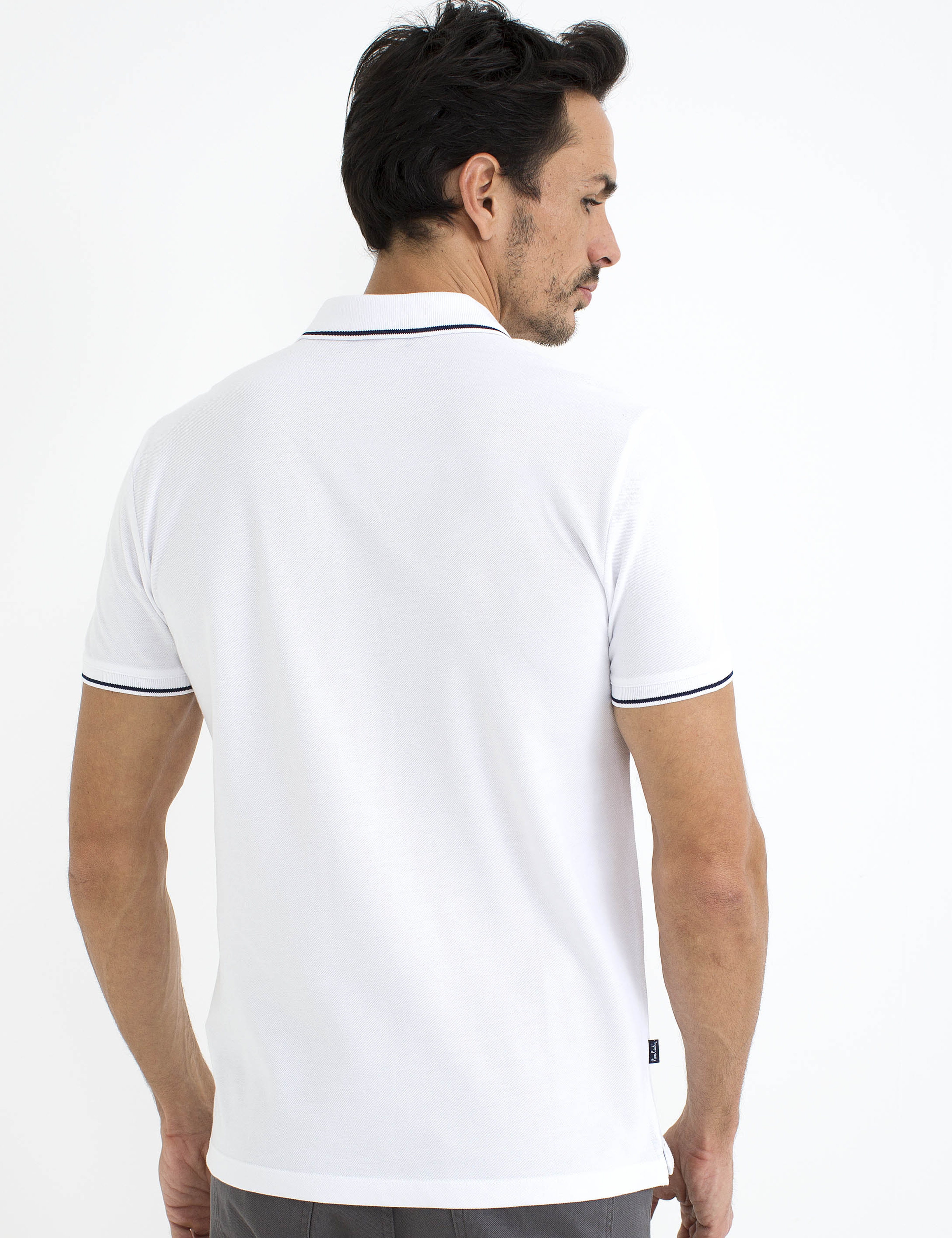 Beyaz Slim Fit Polo Yaka T-Shirt - Image 3