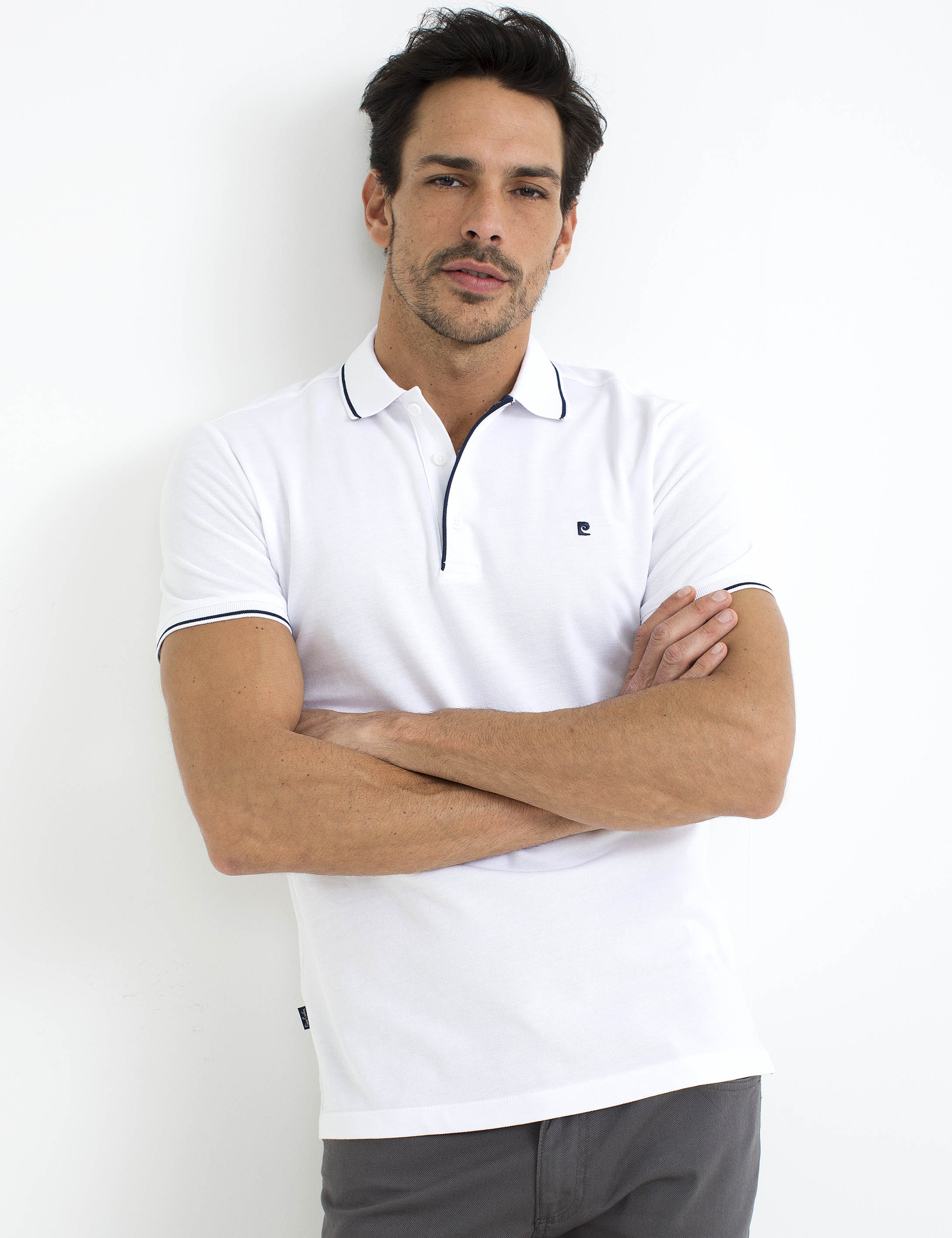 Beyaz Slim Fit Polo Yaka T-Shirt