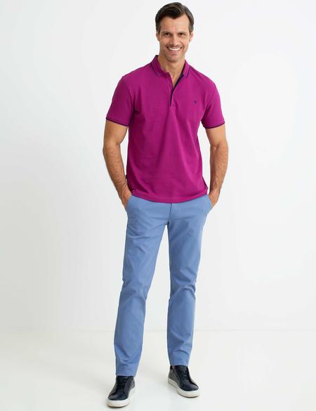 Fuşya Slim Fit Basic Tişört - 50187370084