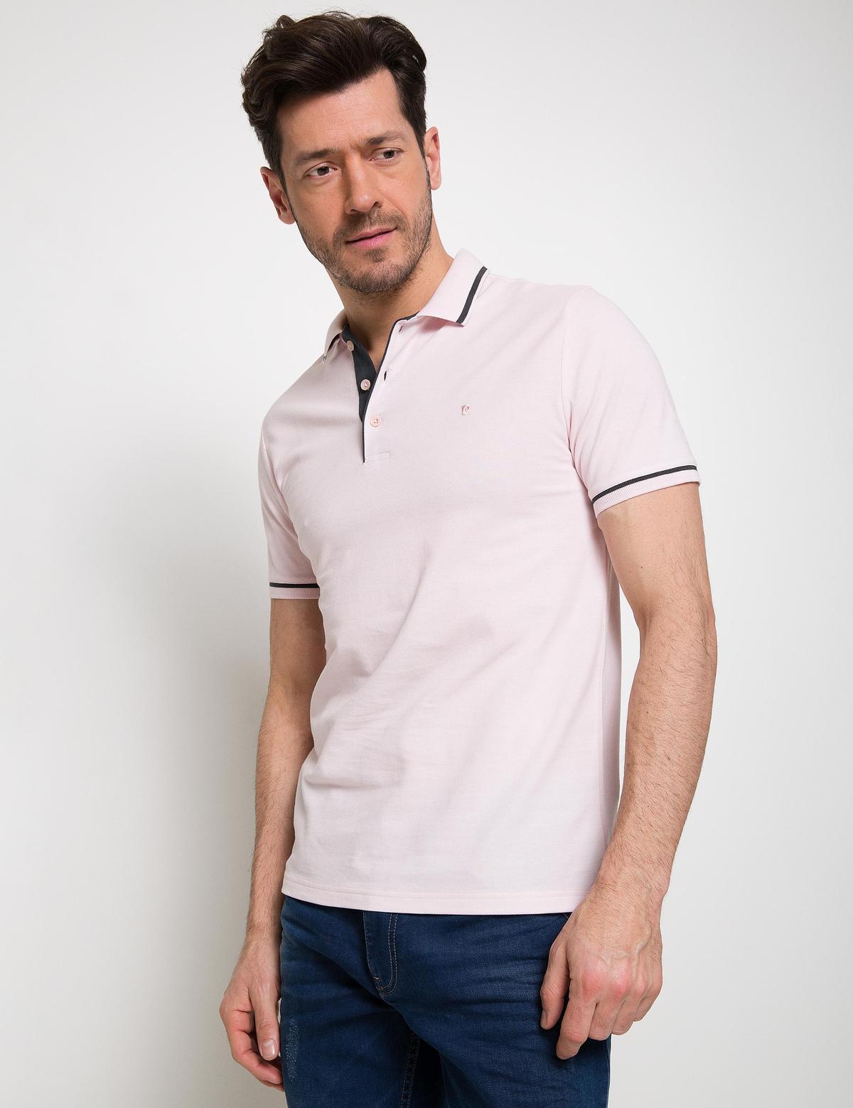 Pembe Slim Fit Polo Yaka T-Shirt