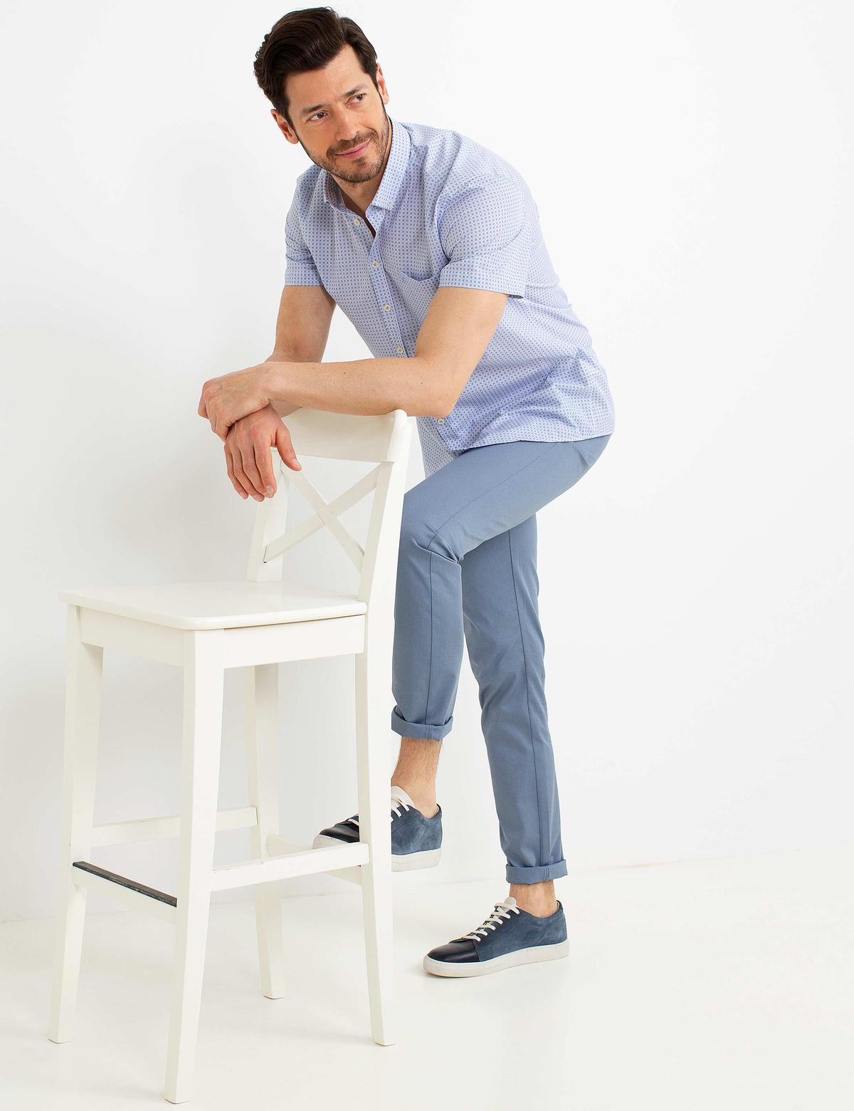 Mavi Regular Fit Kısa Kollu Gömlek