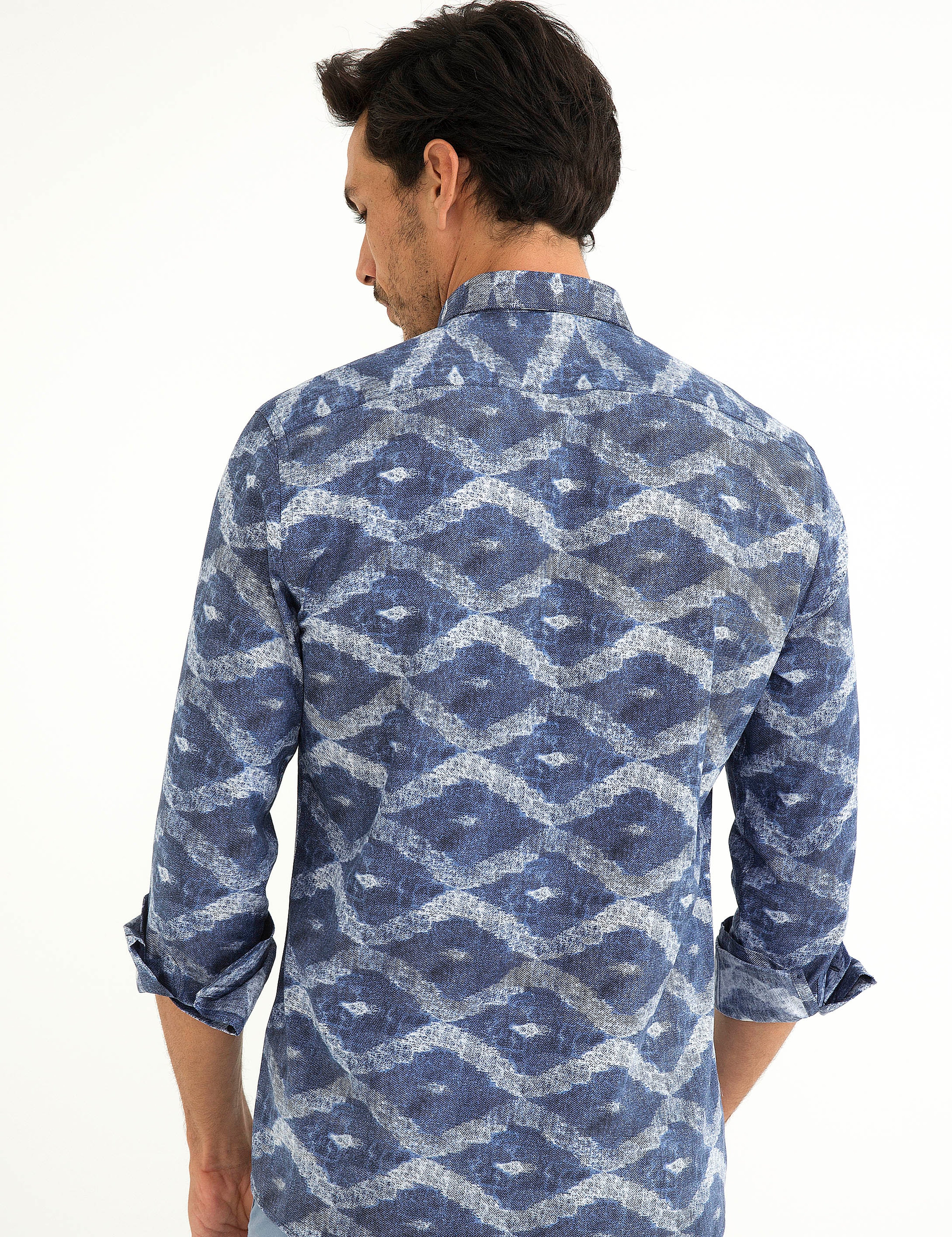 Lacivert Slim Fit Gömlek - Image 3