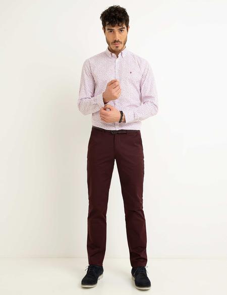 Slim Bordo Gömlek - 50187451005