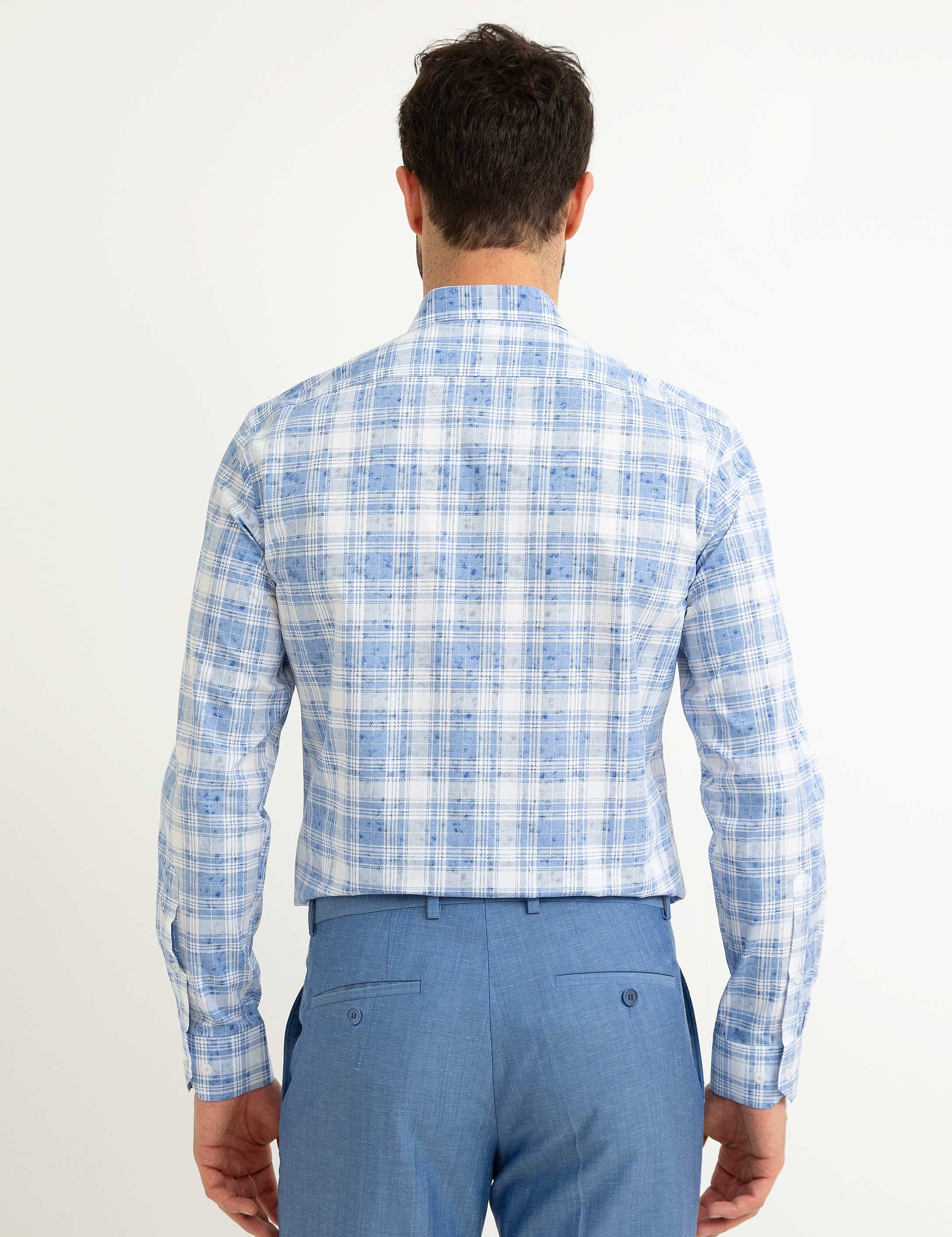 Mavi Slim Fit Gömlek - Image 3