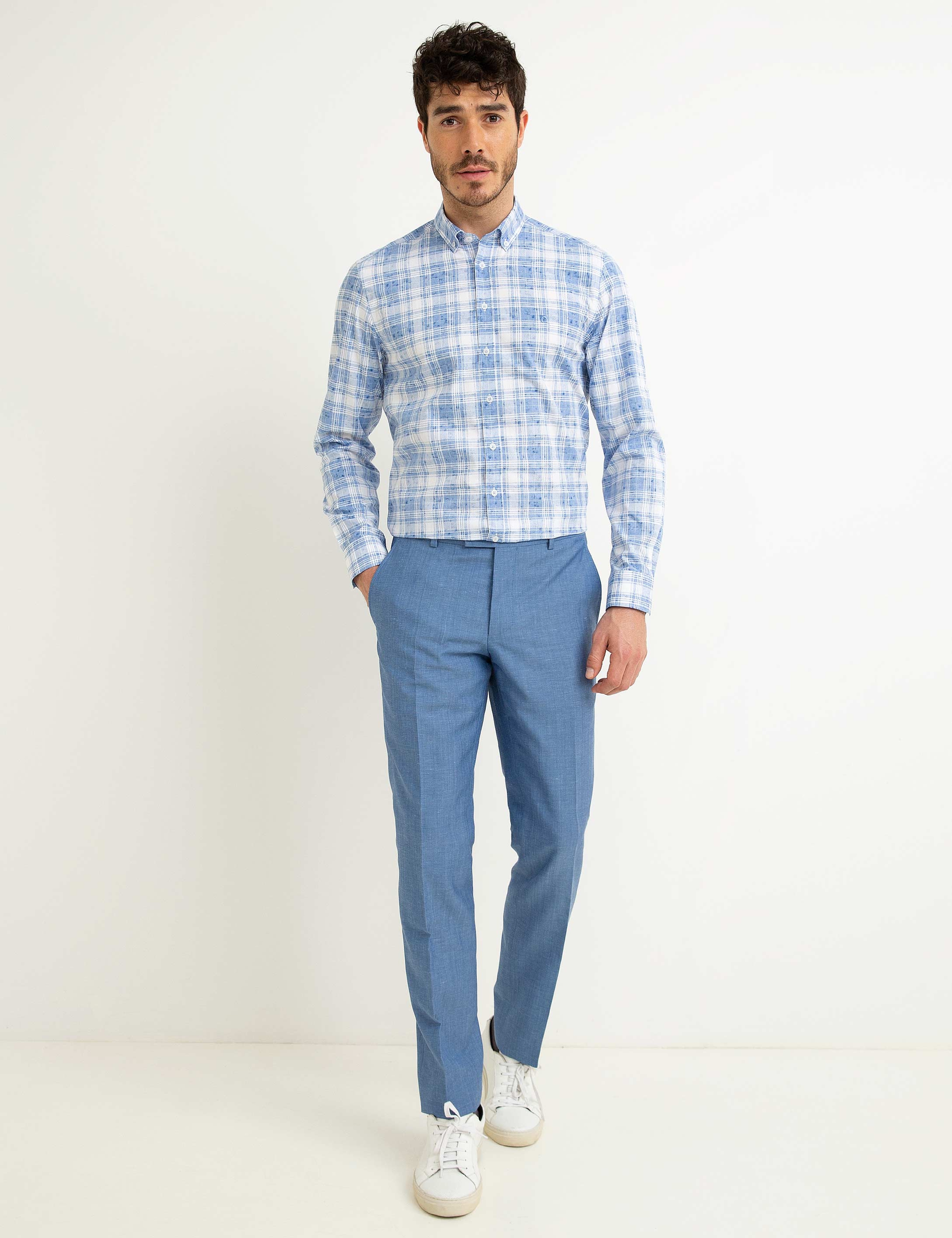 Mavi Slim Fit Gömlek - Image 1
