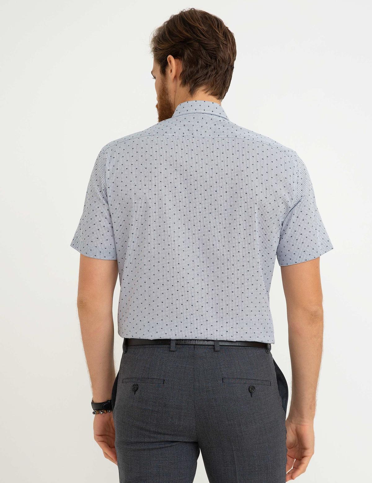 Lacivert Regular Fit Kısakol Gömlek - 50187456006