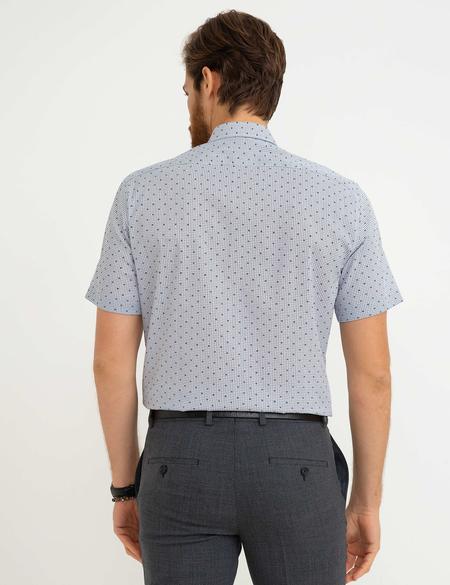 Lacivert Regular Fit Kısakol Gömlek - 50187456006