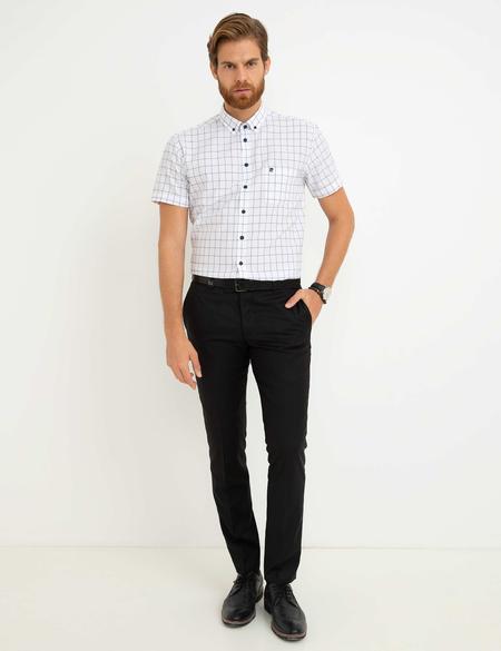 Beyaz Regular Fit Kısa Kollu Gömlek - 50187492002