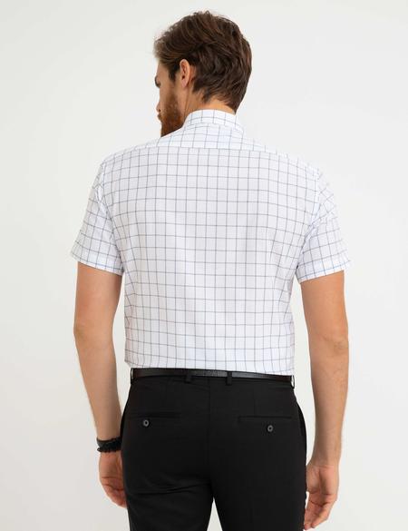 Beyaz Regular Fit Kısa Kollu Gömlek - 50187492002