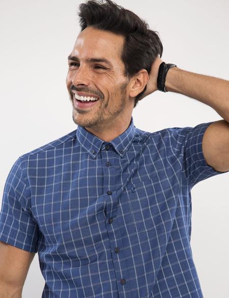 Lacivert Regular Fit Kısa Kollu Gömlek - 50187492017