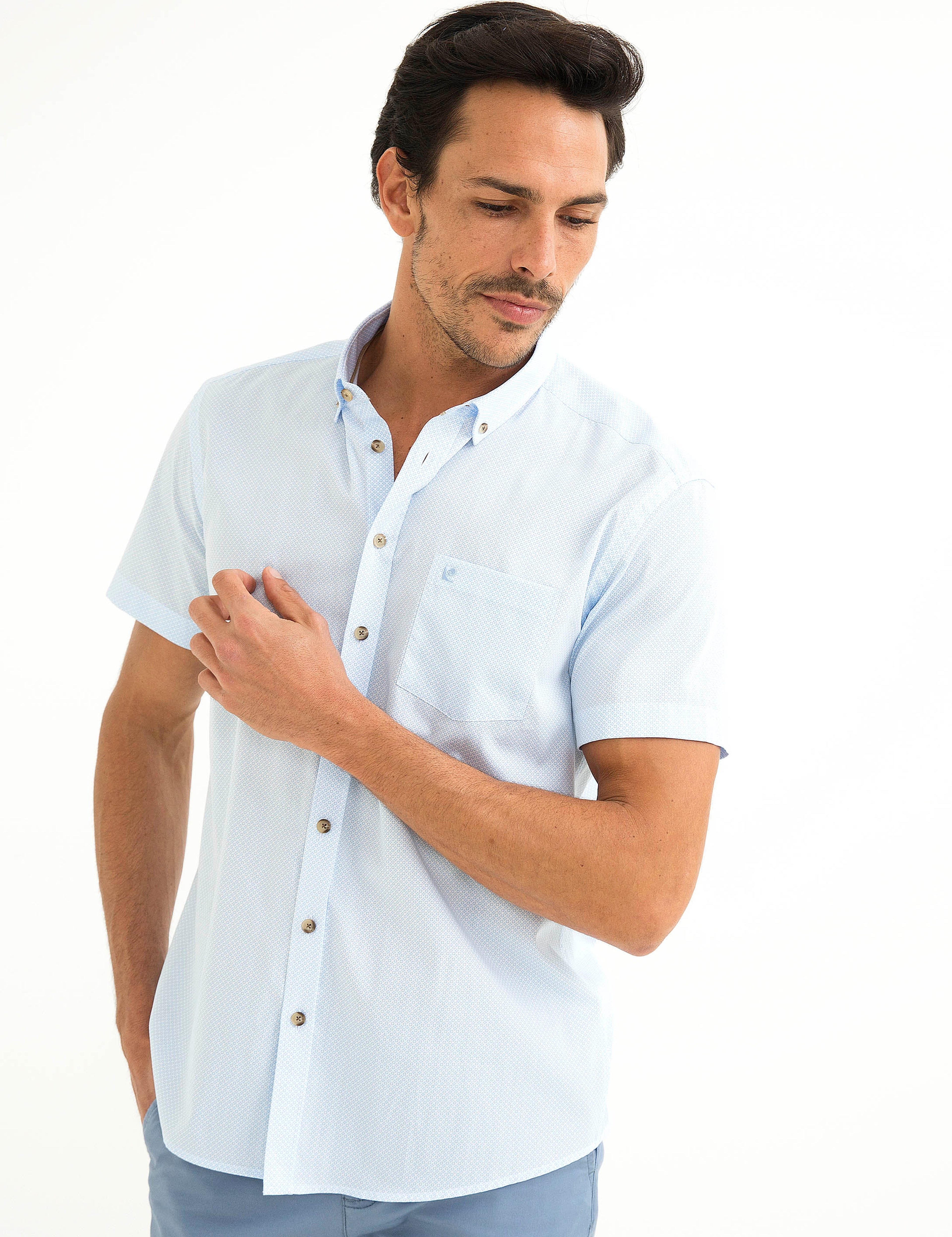 Açık Mavi Regular Fit Kısa Kollu Gömlek - Image 1