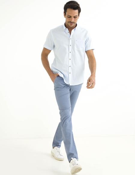 Açık Mavi Regular Fit Kısa Kollu Gömlek - 50187530006