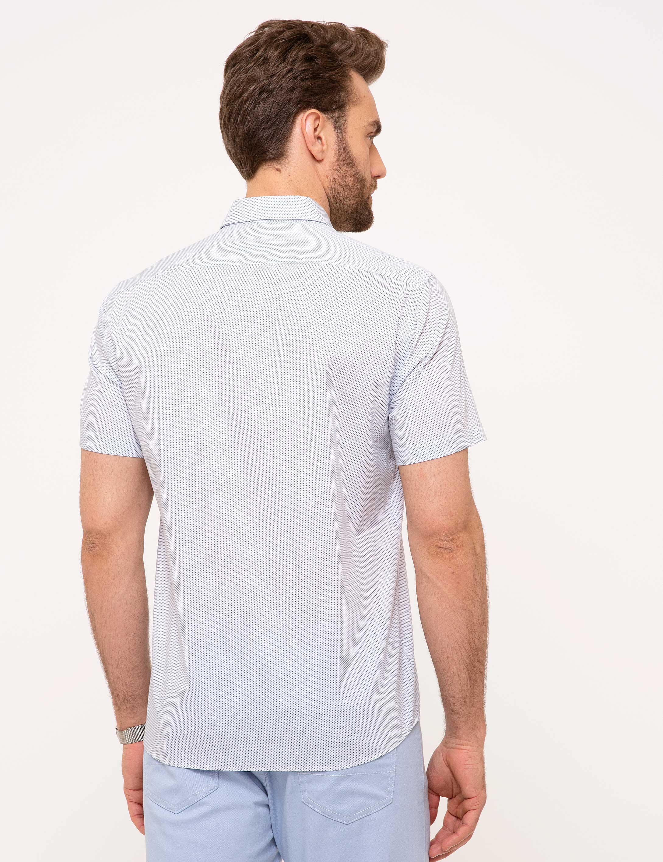 Lacivert Regular Fit Kısa Kollu Gömlek