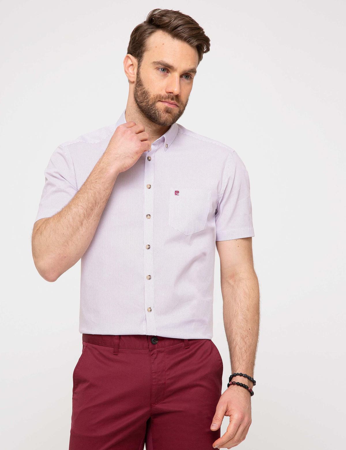 Kırmızı Regular Fit Kısa Kollu Gömlek