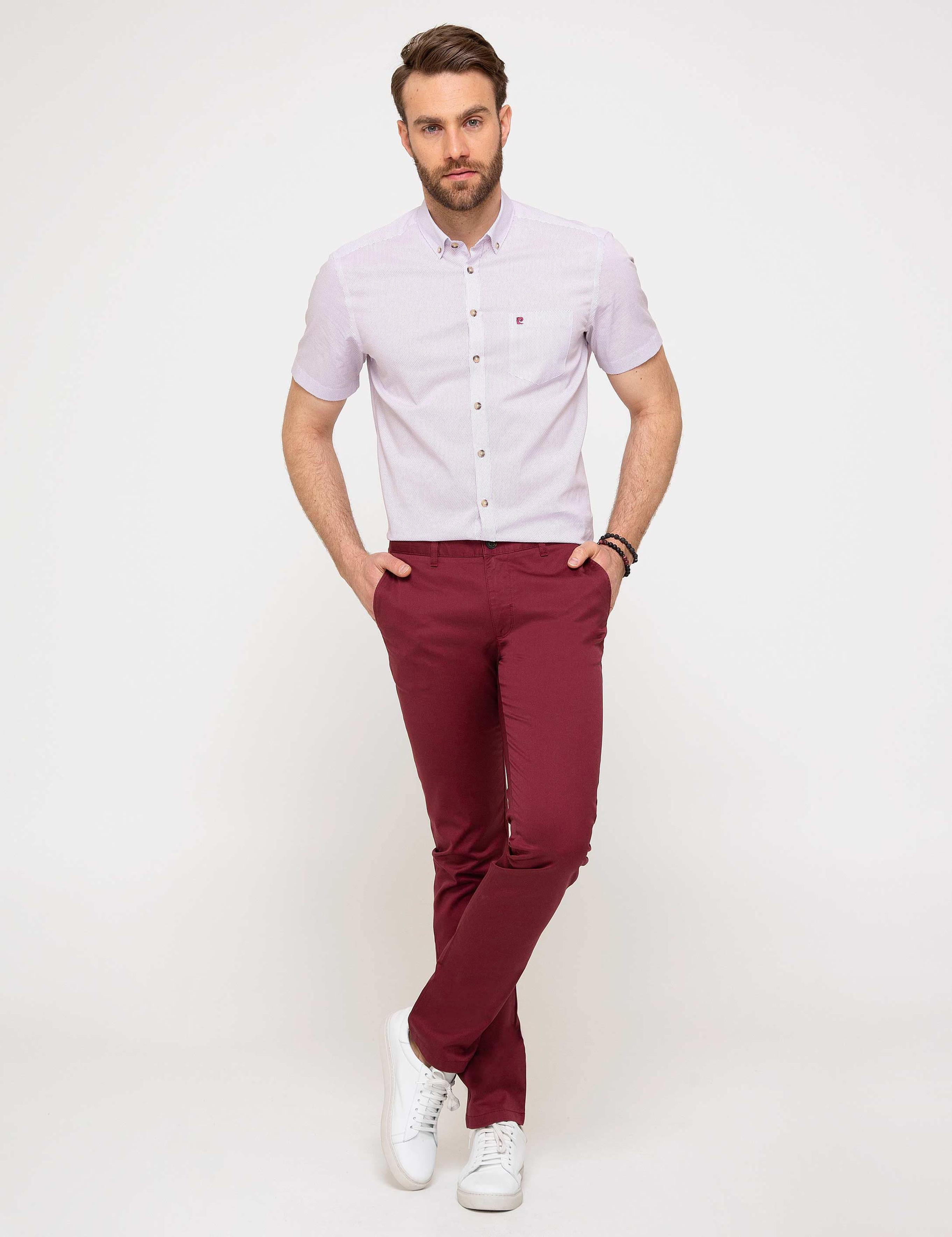 Kırmızı Regular Fit Kısa Kollu Gömlek