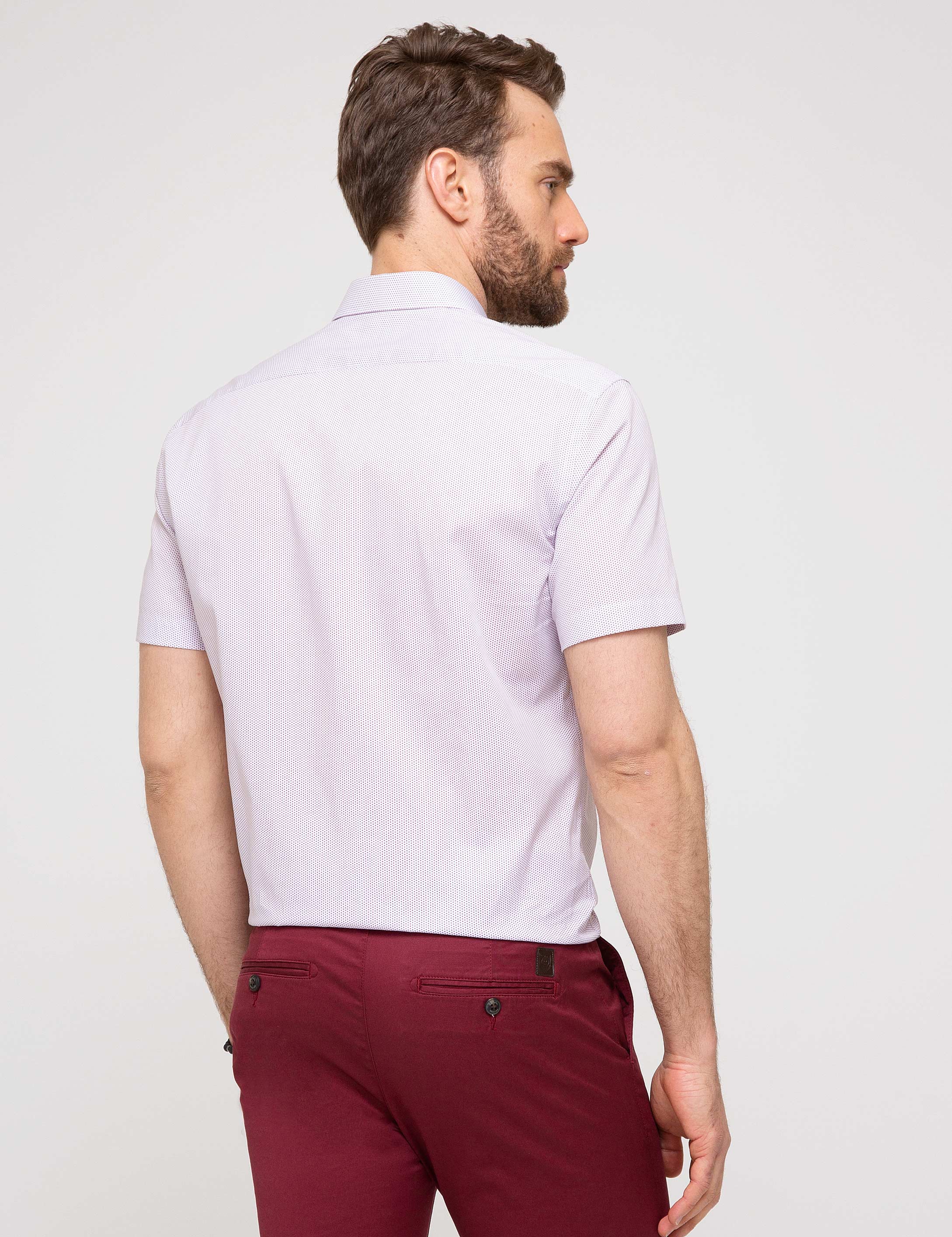 Kırmızı Regular Fit Kısa Kollu Gömlek - 50187532017