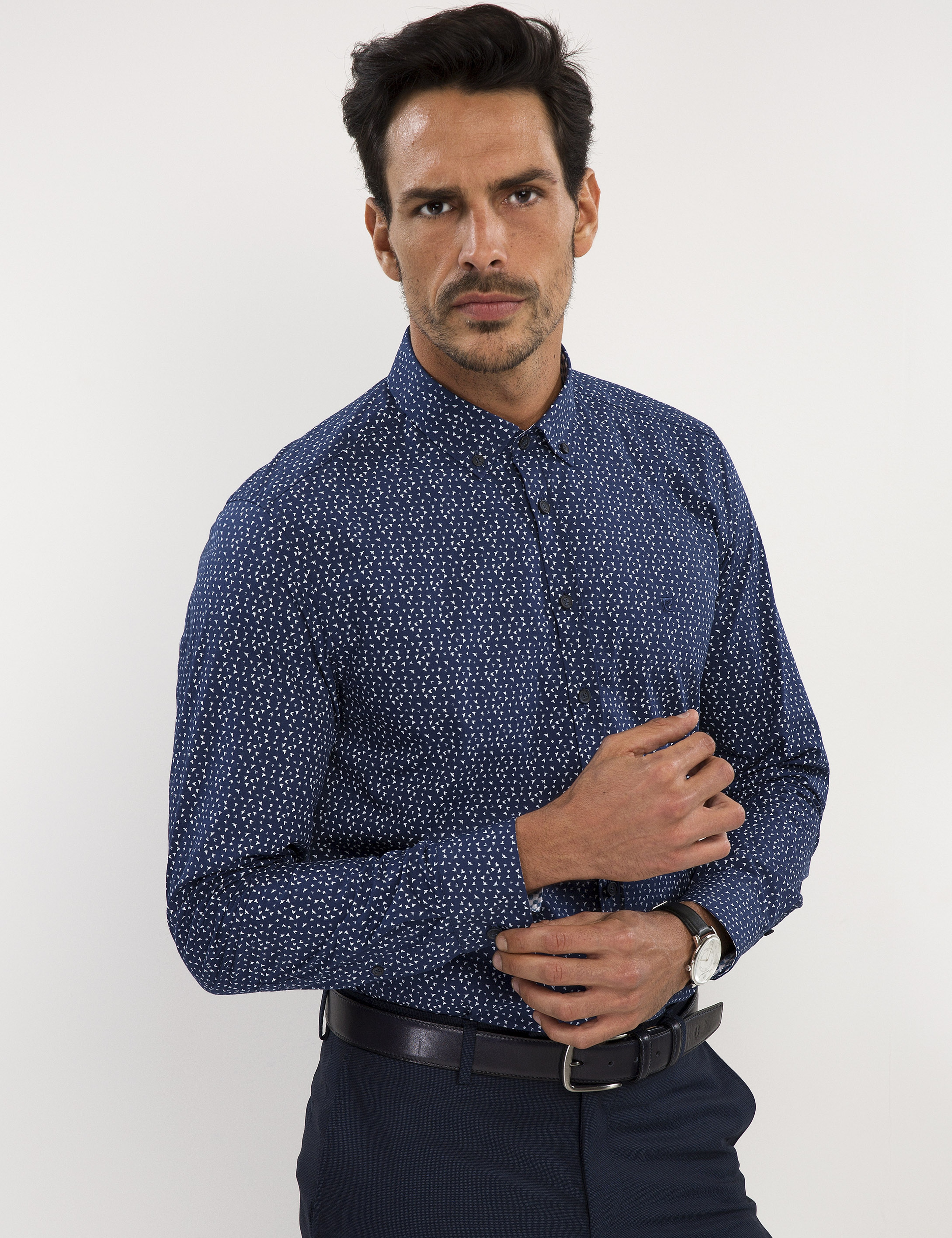 Lacivert Slim Fit Gömlek - Image 1