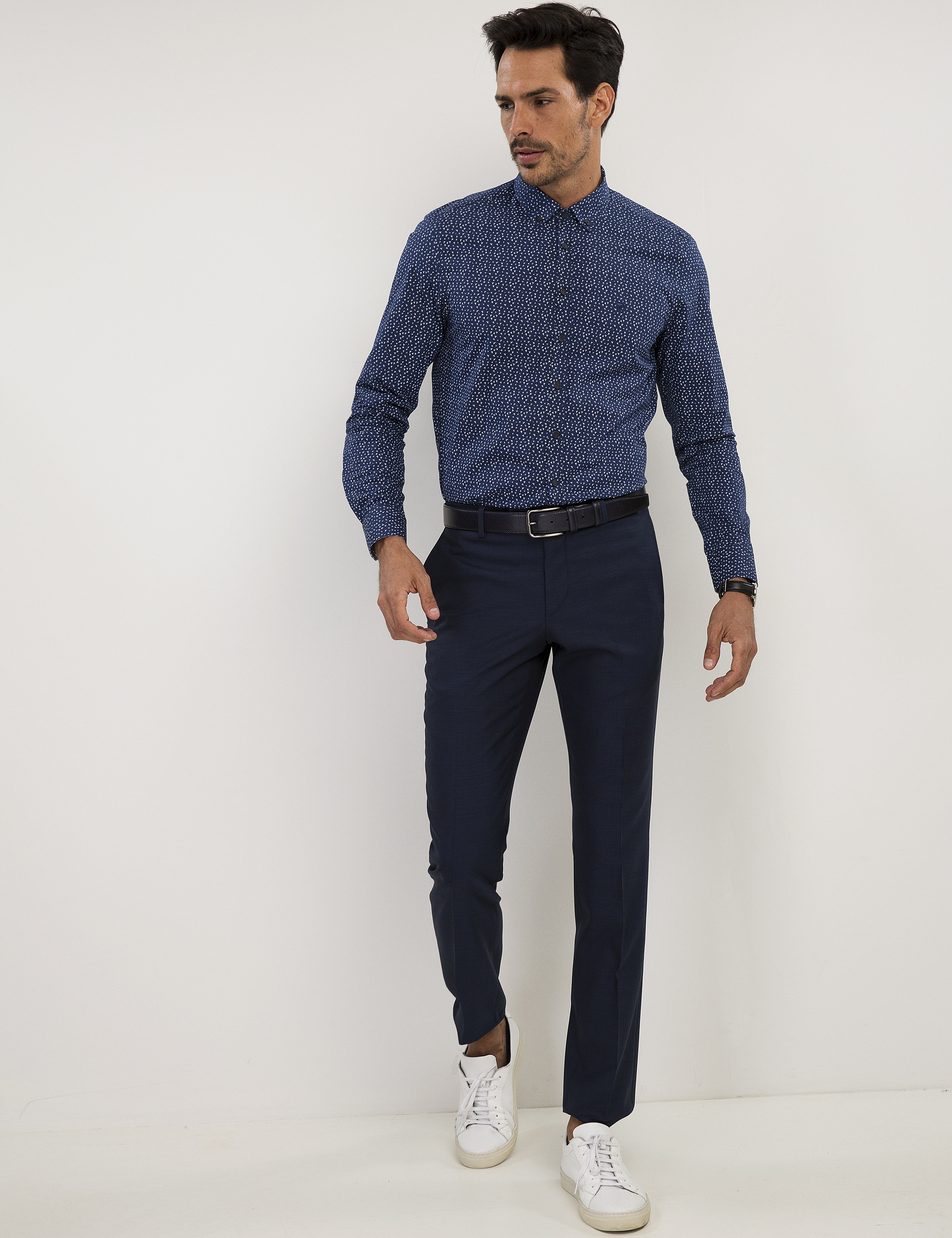 Lacivert Slim Fit Gömlek - Image 2