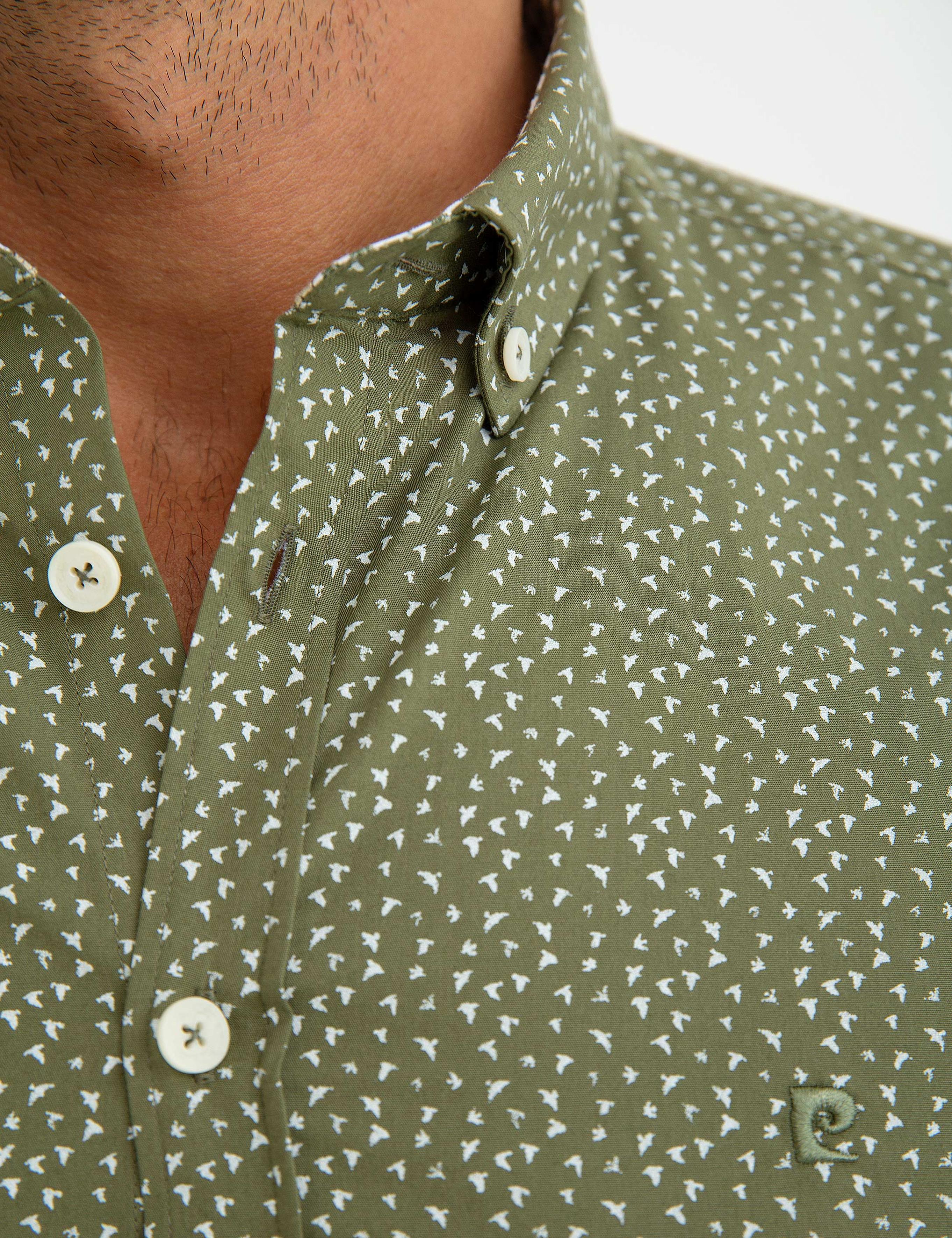 Yeşil Slim Fit Uzun Kollu Gömlek