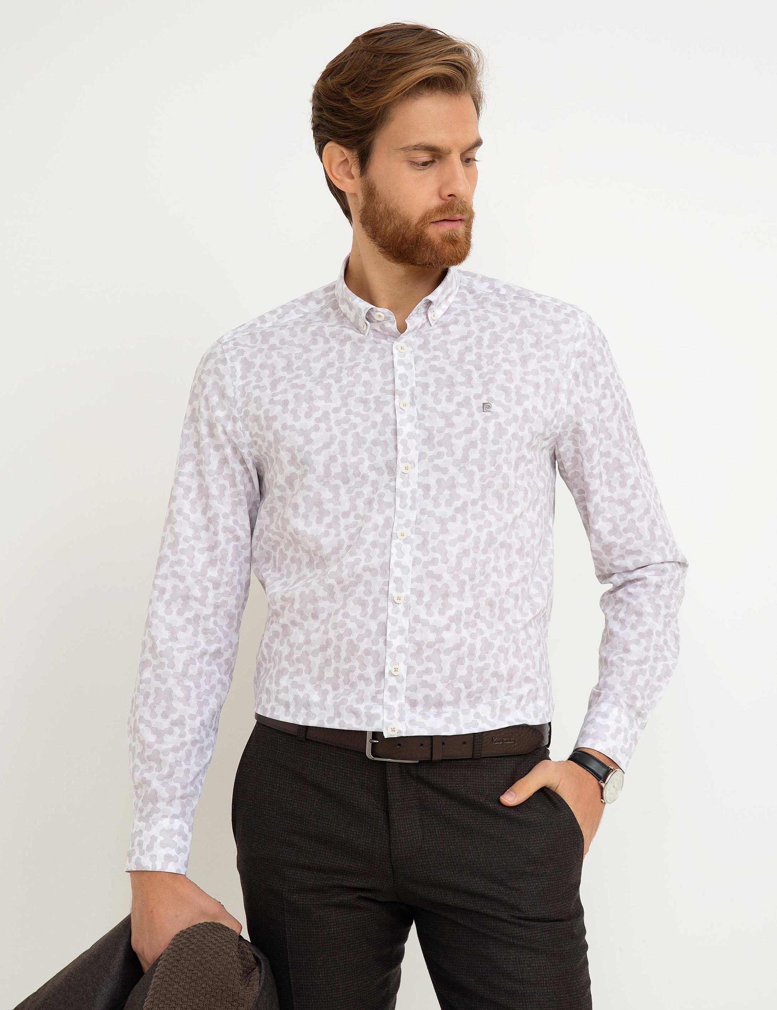 Bej Slim Fit Gömlek