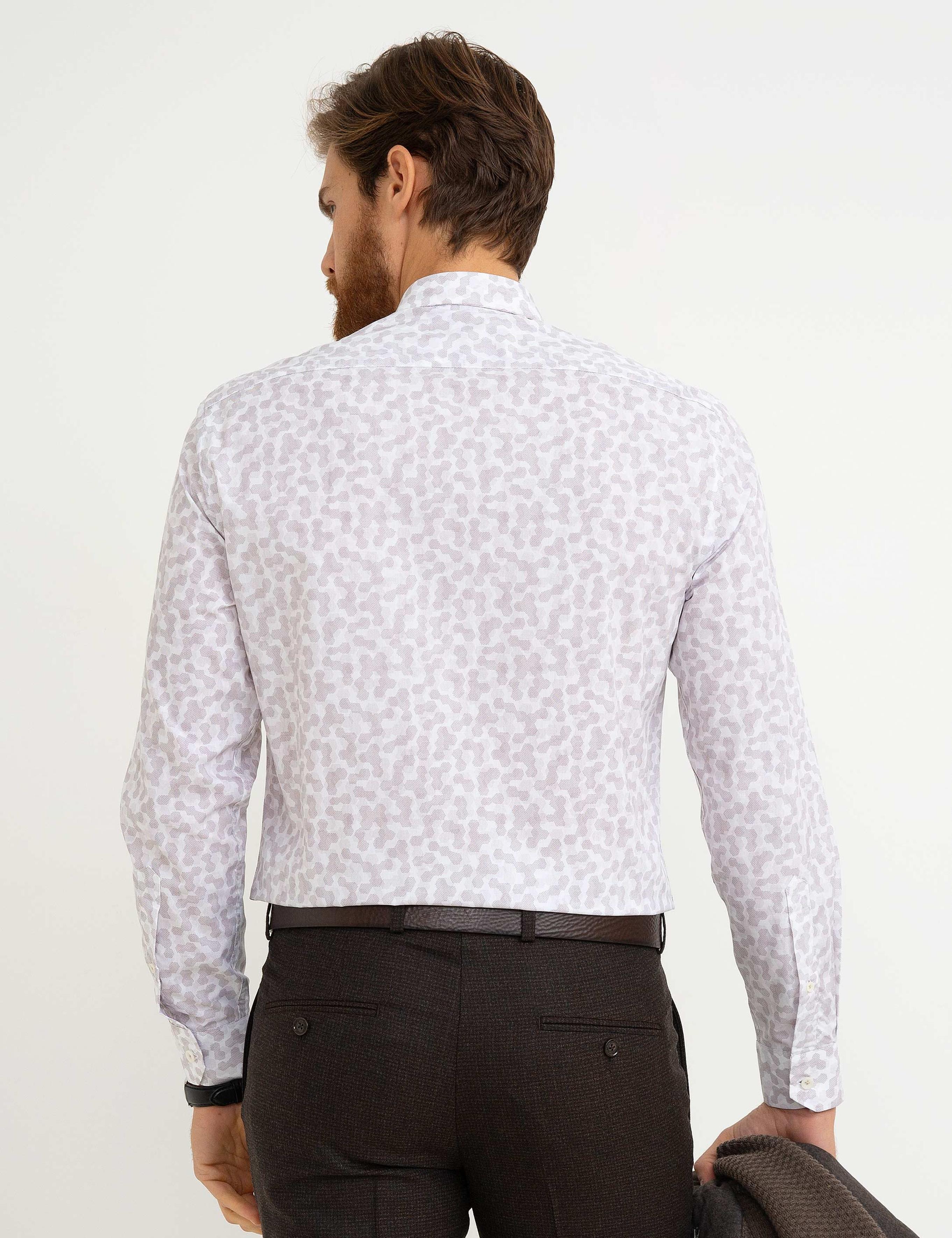 Bej Slim Fit Gömlek