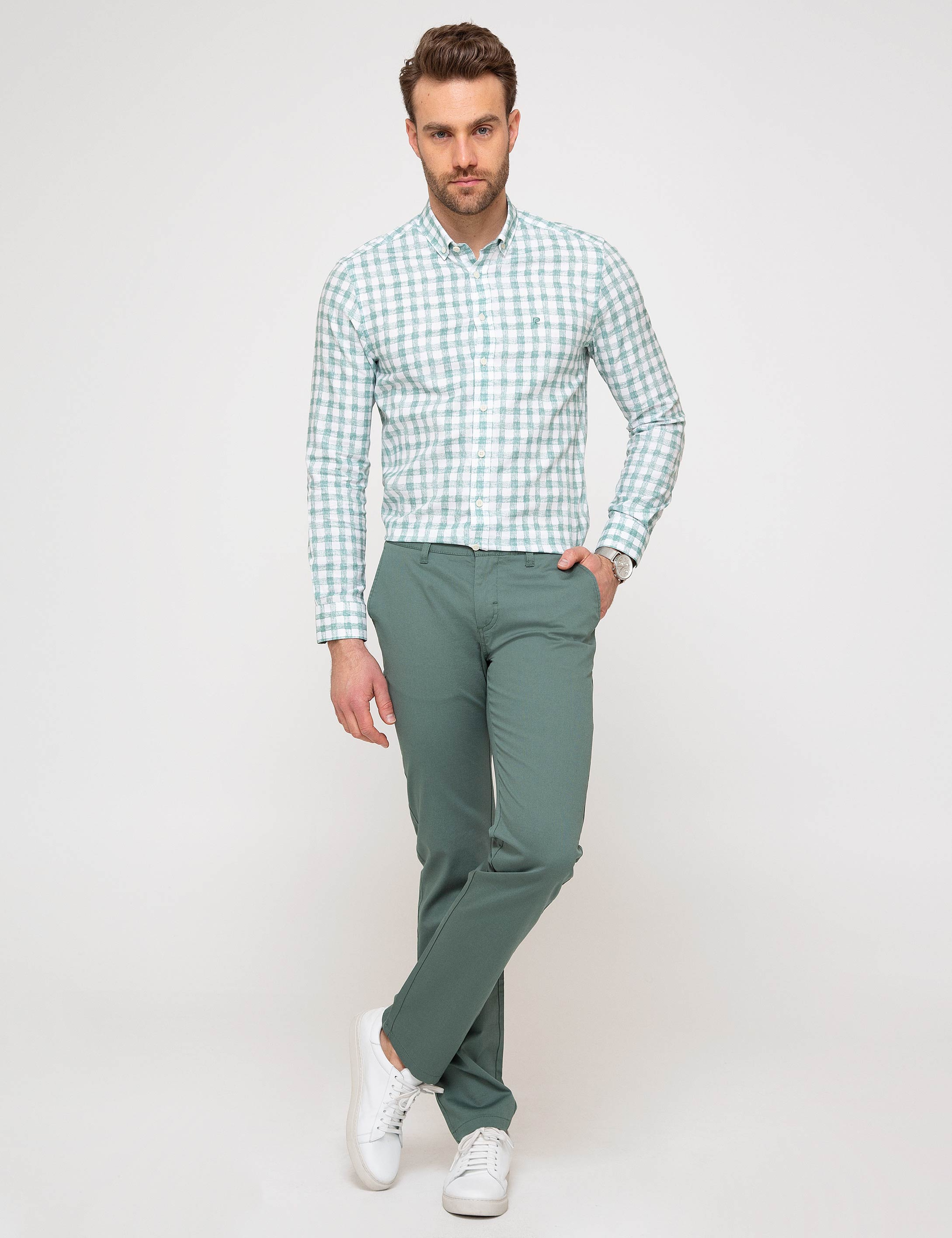 Yeşil Slim Fit Gömlek - Image 3