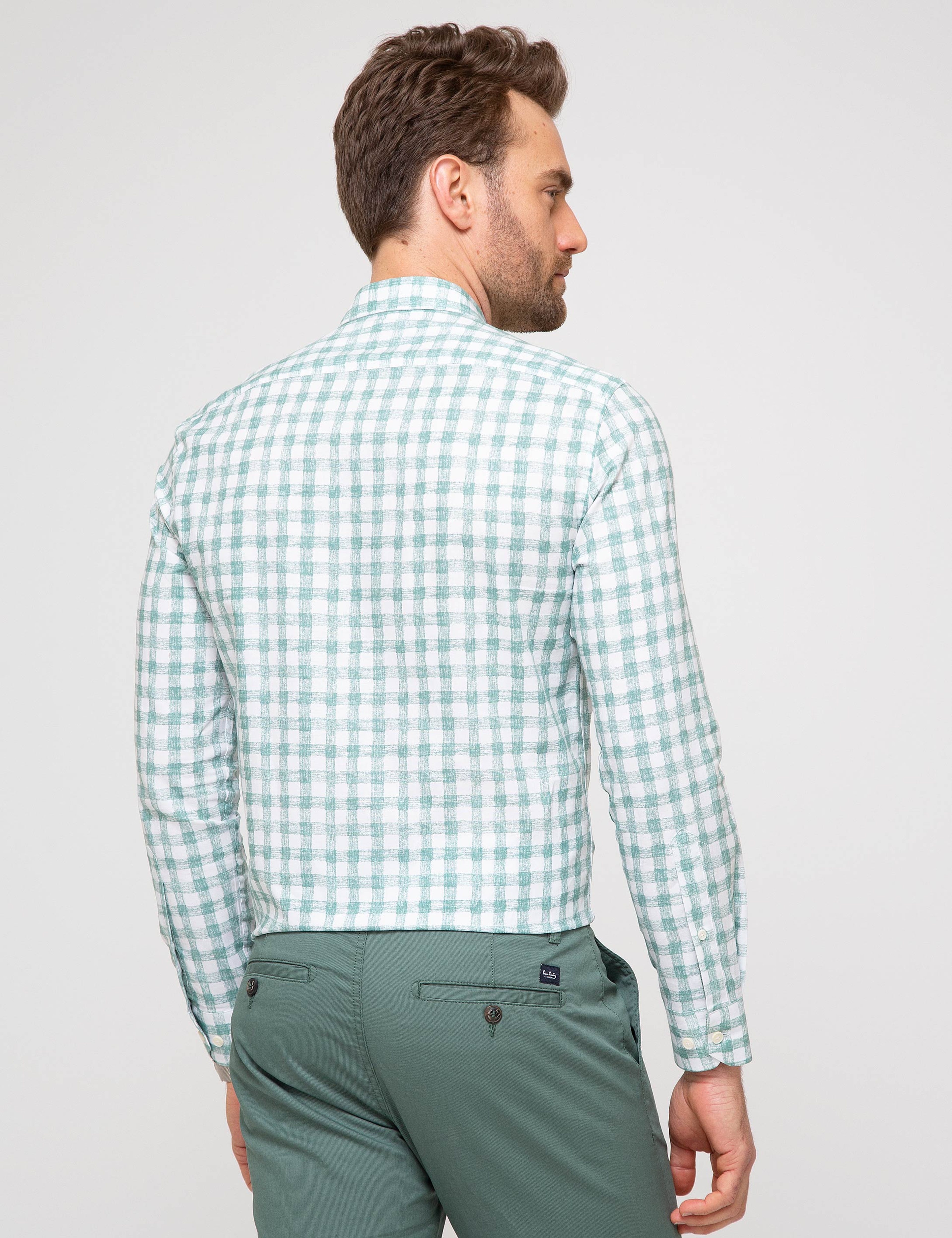 Yeşil Slim Fit Gömlek - Image 4