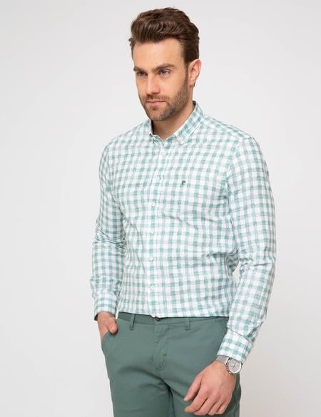 Yeşil Slim Fit Gömlek - 50187589017