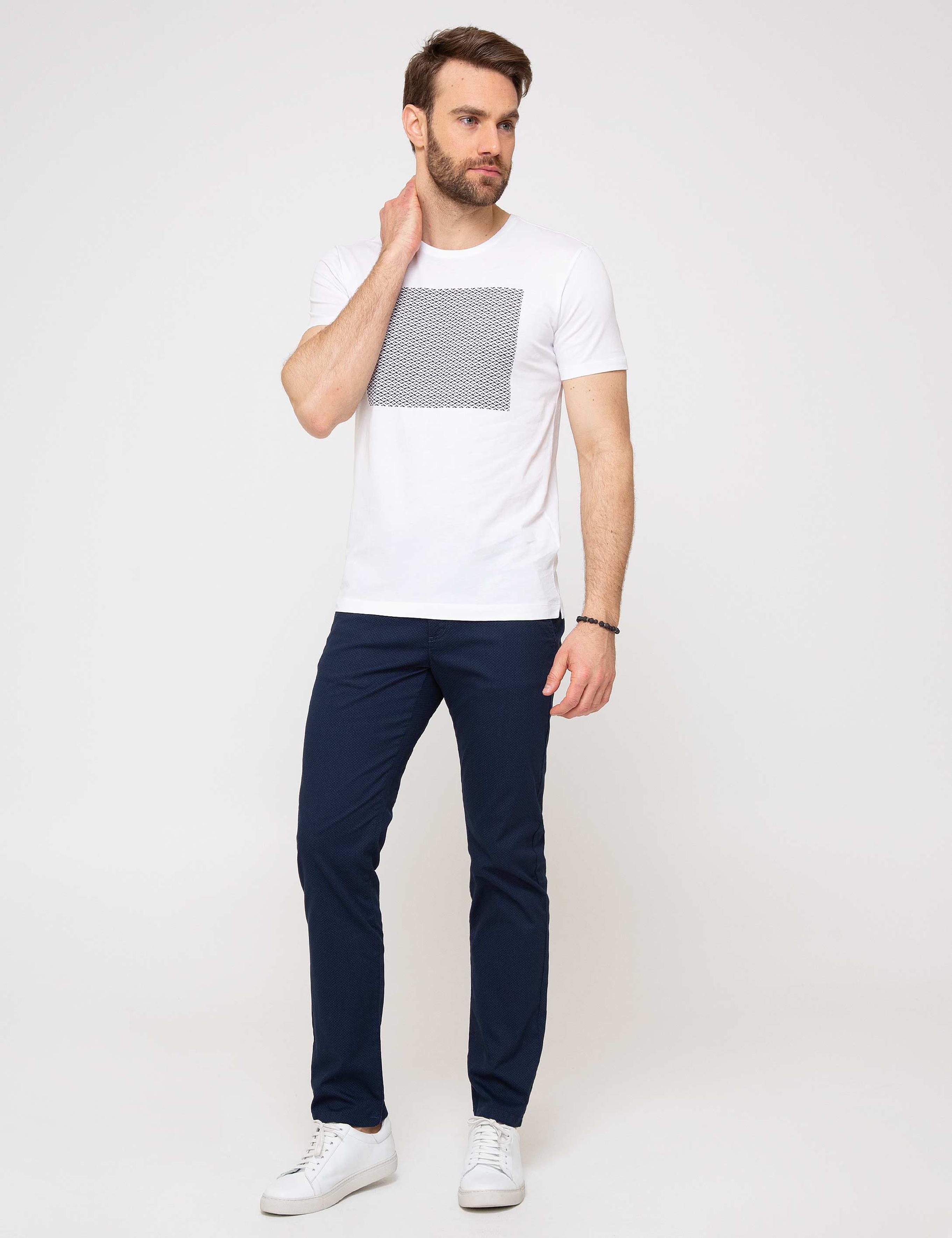 Lacivert Slim Fit Chino Pantolon