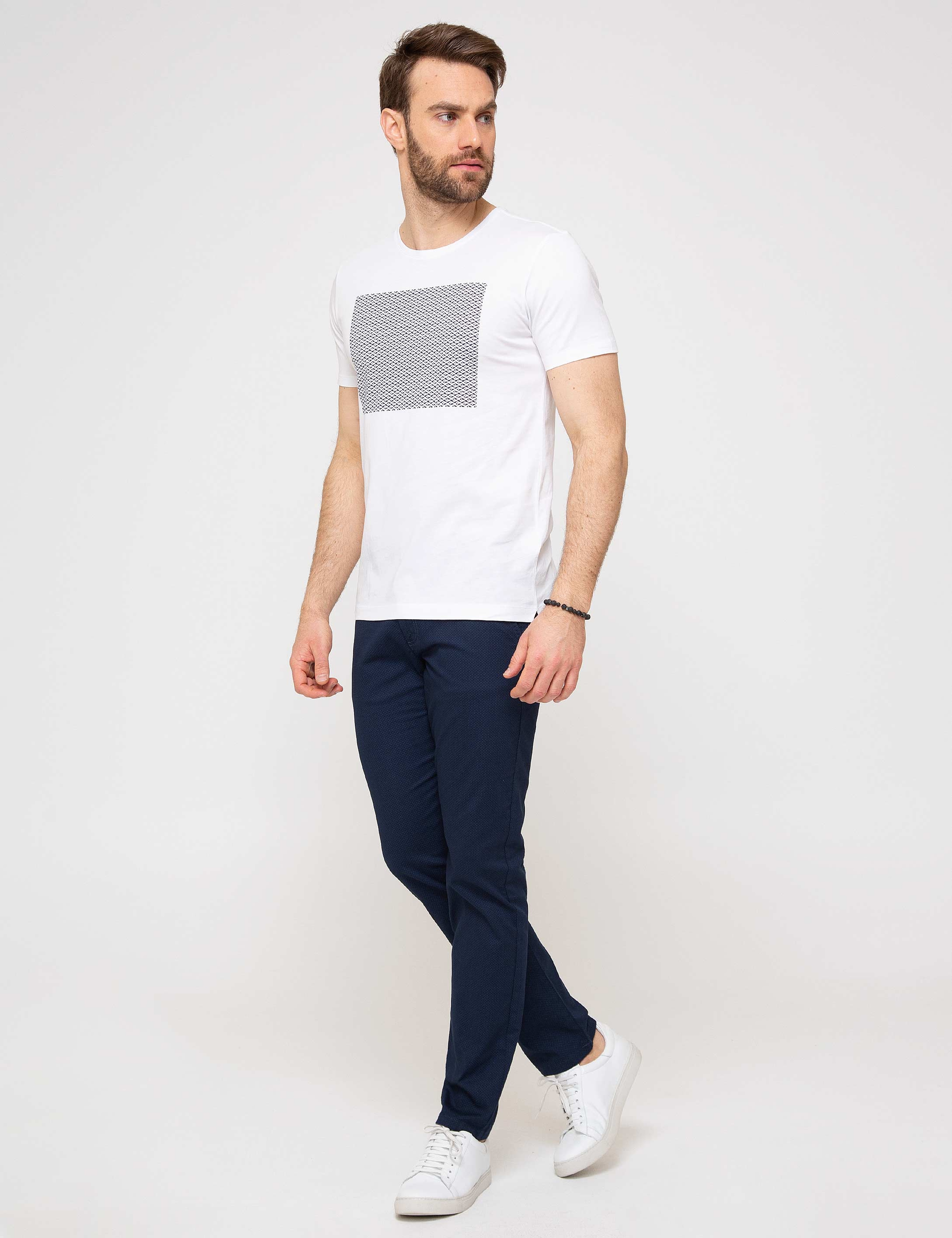Lacivert Slim Fit Chino Pantolon - Image 2