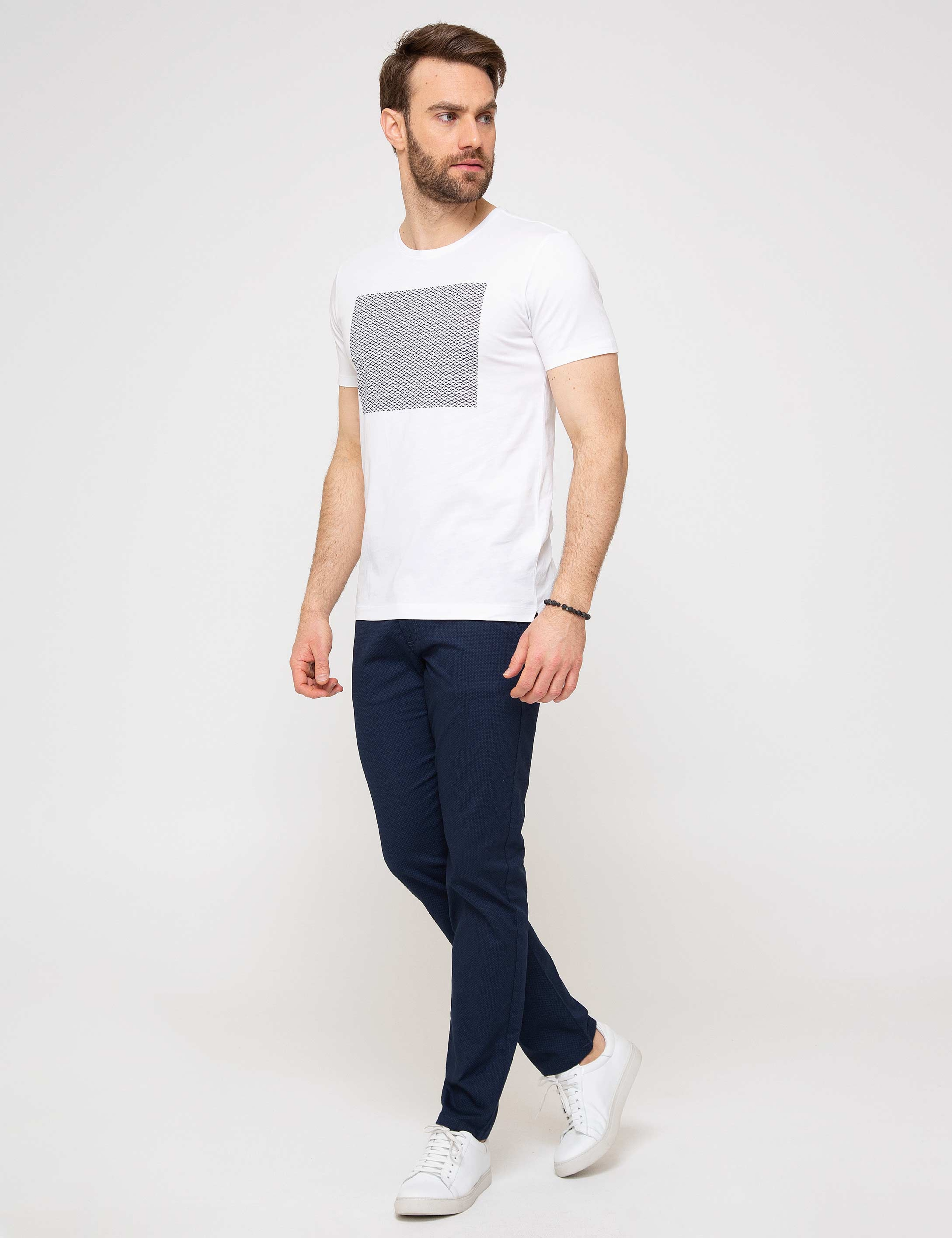 Lacivert Slim Fit Chino Pantolon