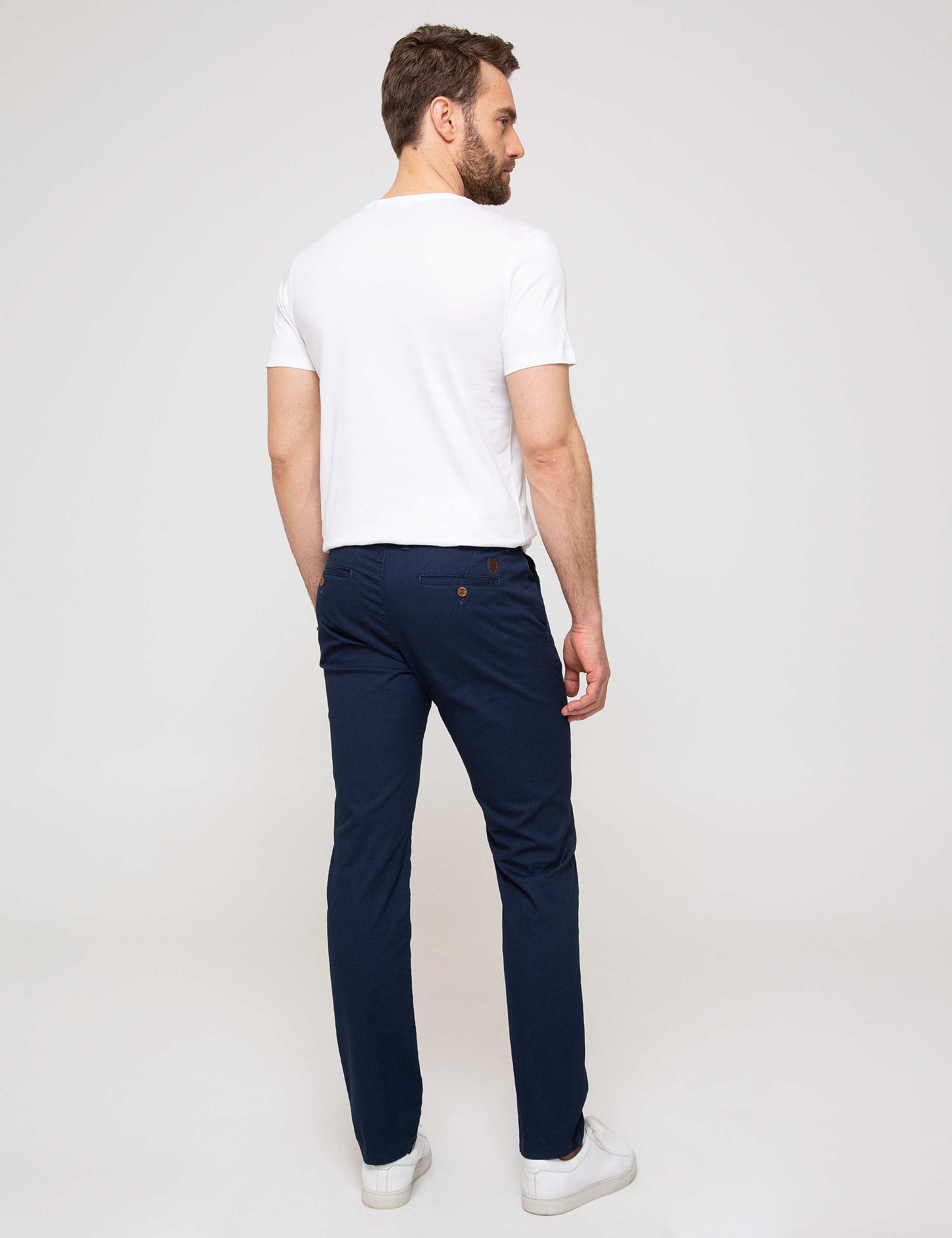Lacivert Slim Fit Chino Pantolon - Image 3