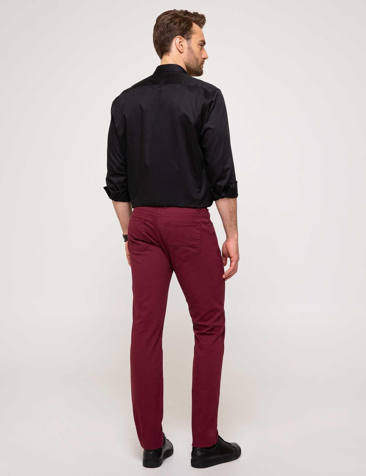 Bordo Slim Fit Kanvas Pantolon - 50187805039