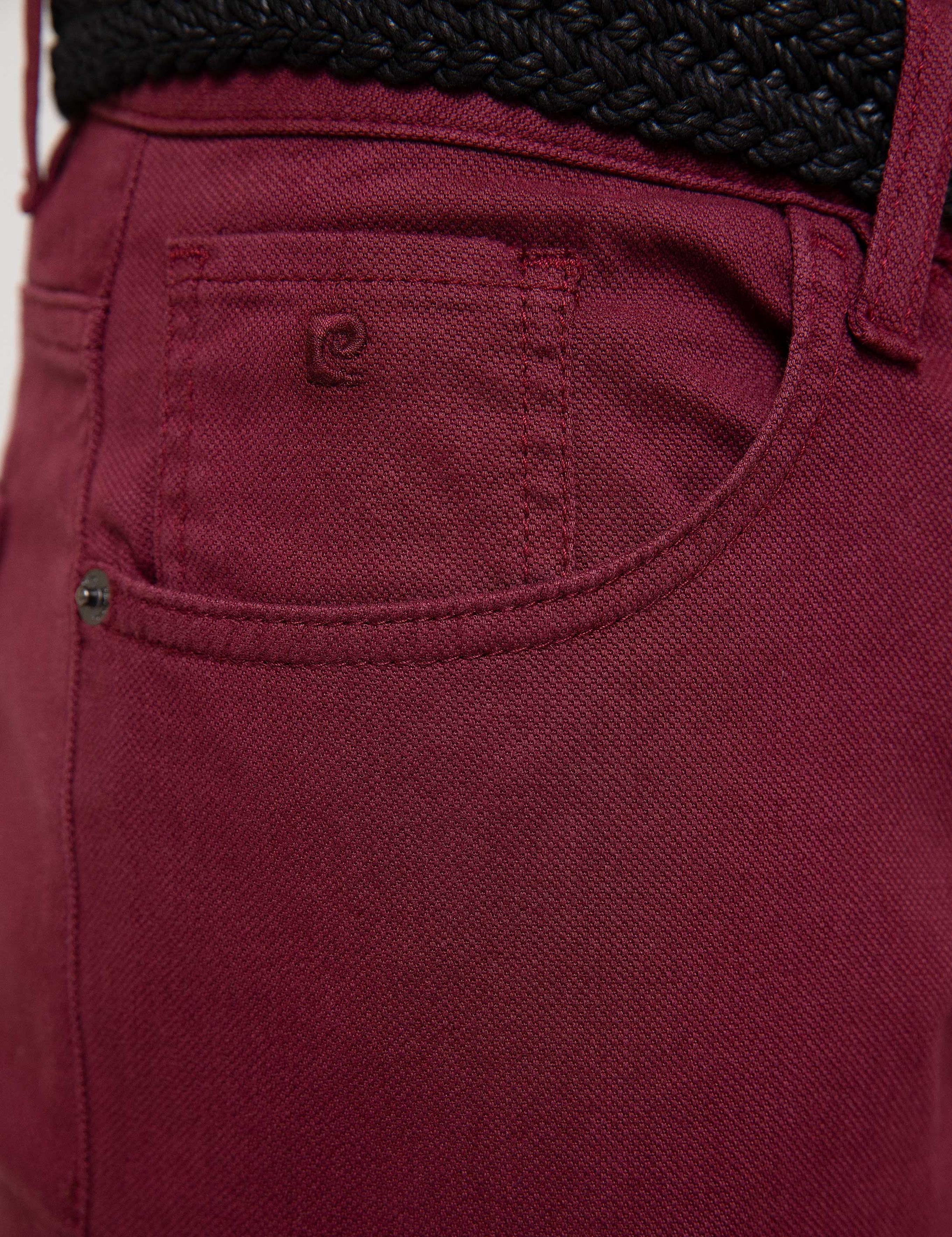 Bordo Slim Fit Kanvas Pantolon