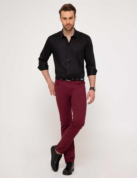 Bordo Slim Fit Kanvas Pantolon - 50187805039