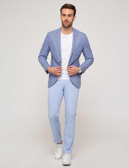 Açık Mavi Slim Fit Kanvas Pantolon - 50187806013