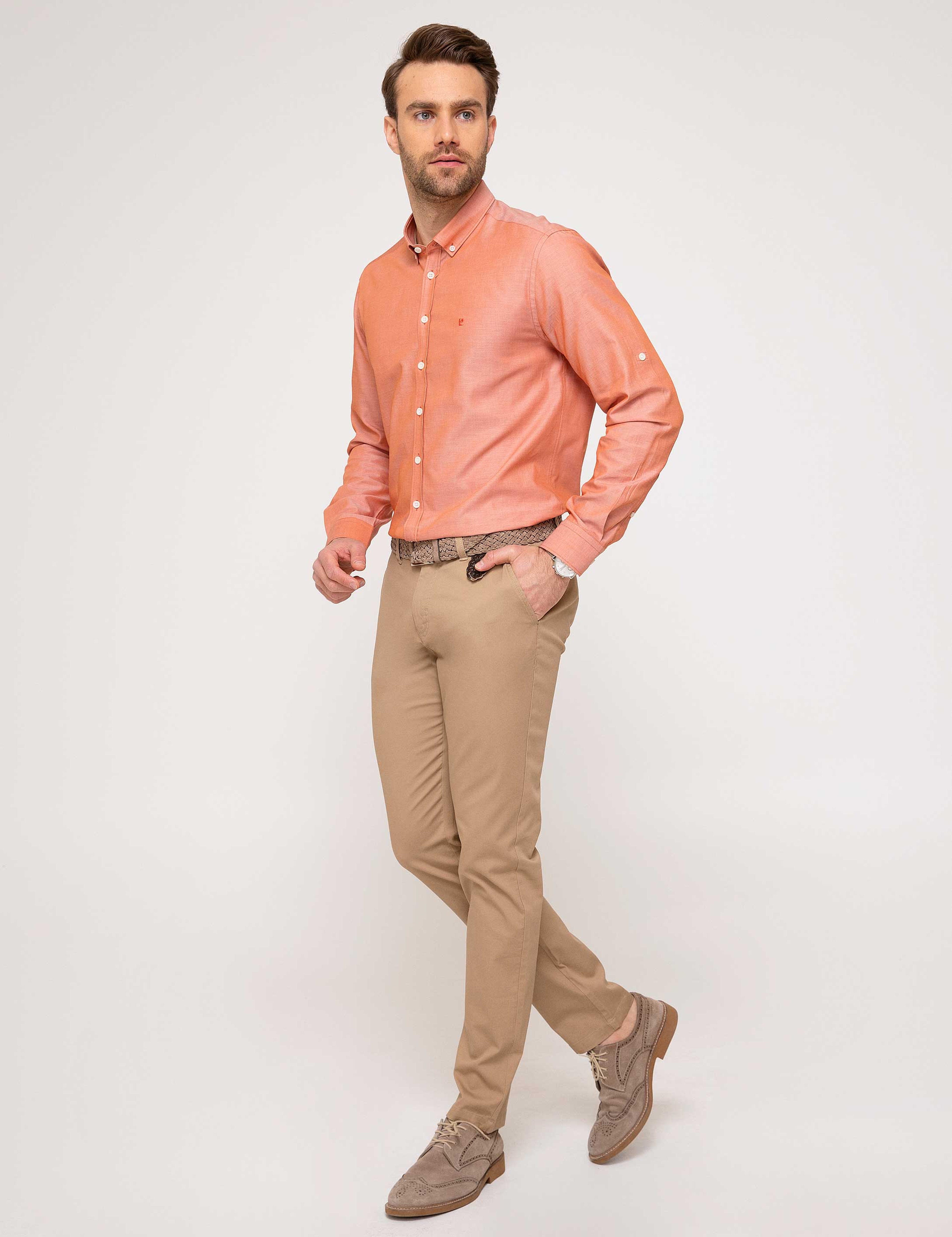 Camel Slim Fit Chino Pantolon - Image 2