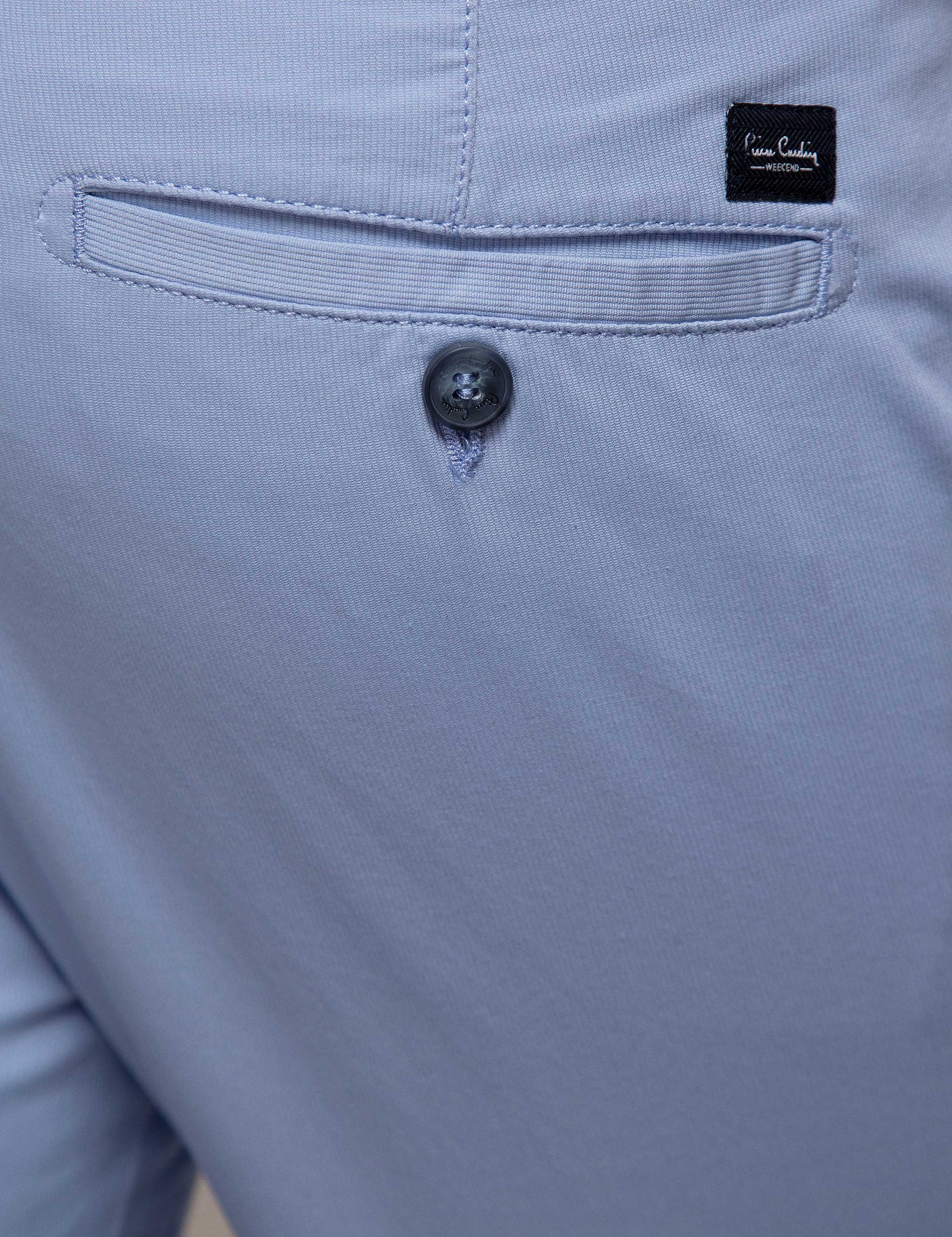 Açık Mavi Slim Fit Kanvas Pantolon - Image 4